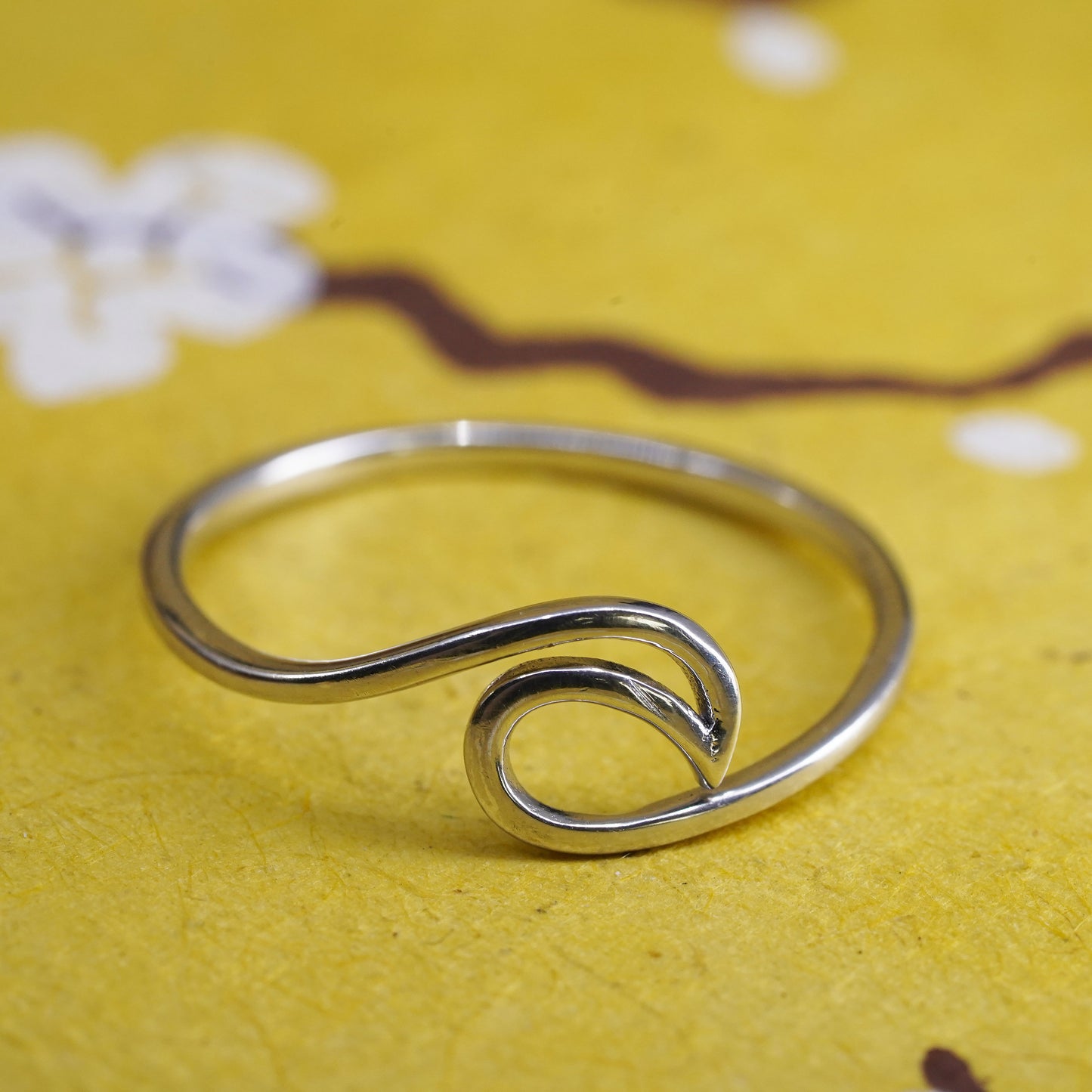Size 11.5, vintage Sterling silver handmade ring, Modern 925 wavy band
