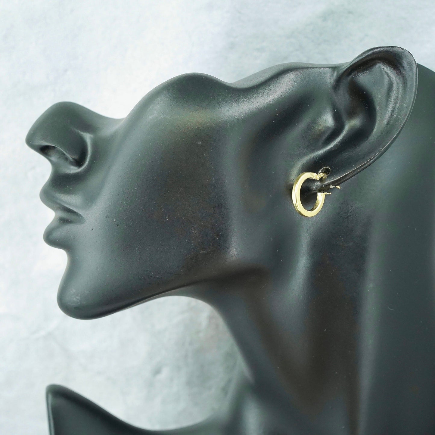 0.5”, Italian vermeil gold over Sterling silver earrings, 925 huggie hoops
