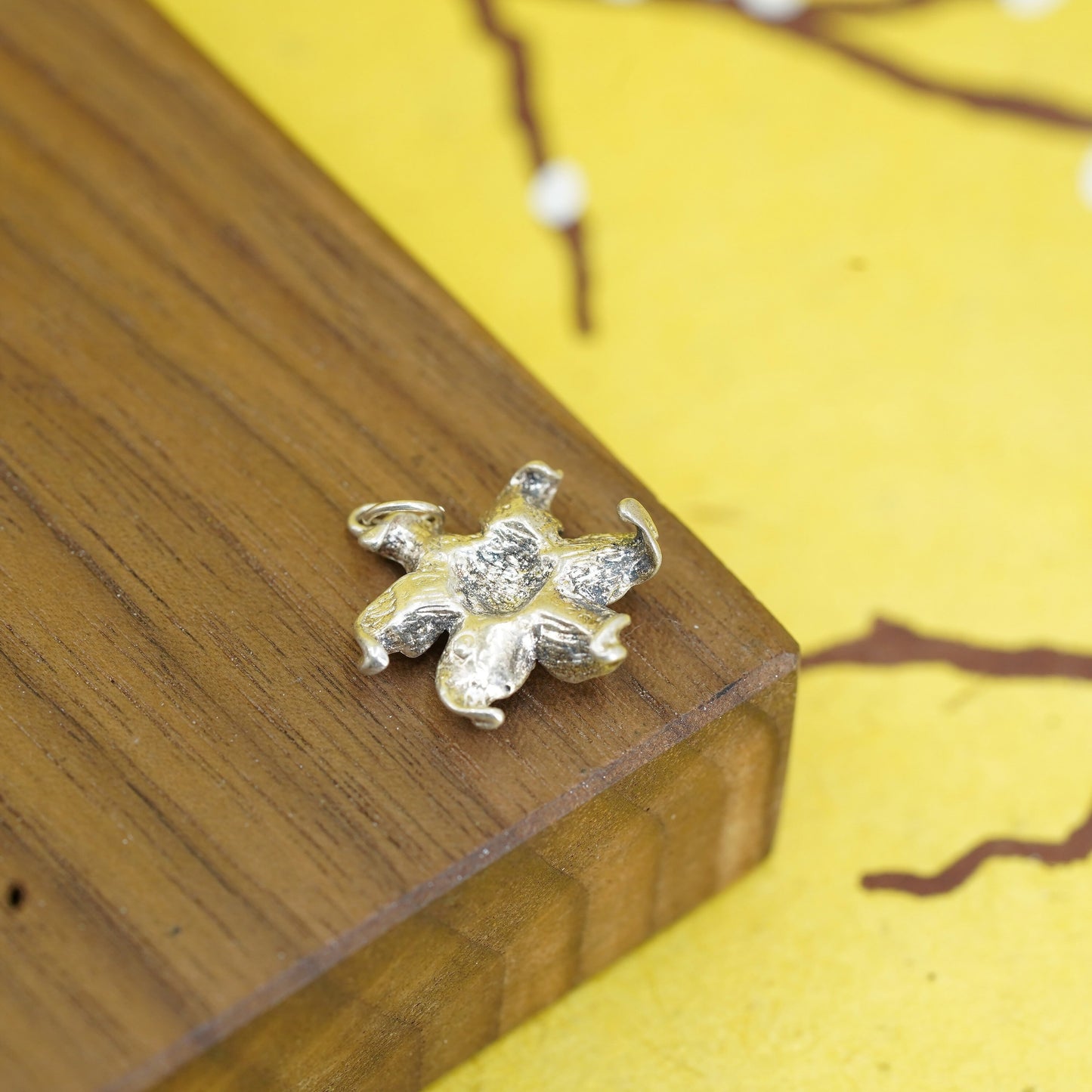 Sterling silver handmade pendant, 925 hibiscus Hawaii state flower w/ butterfly