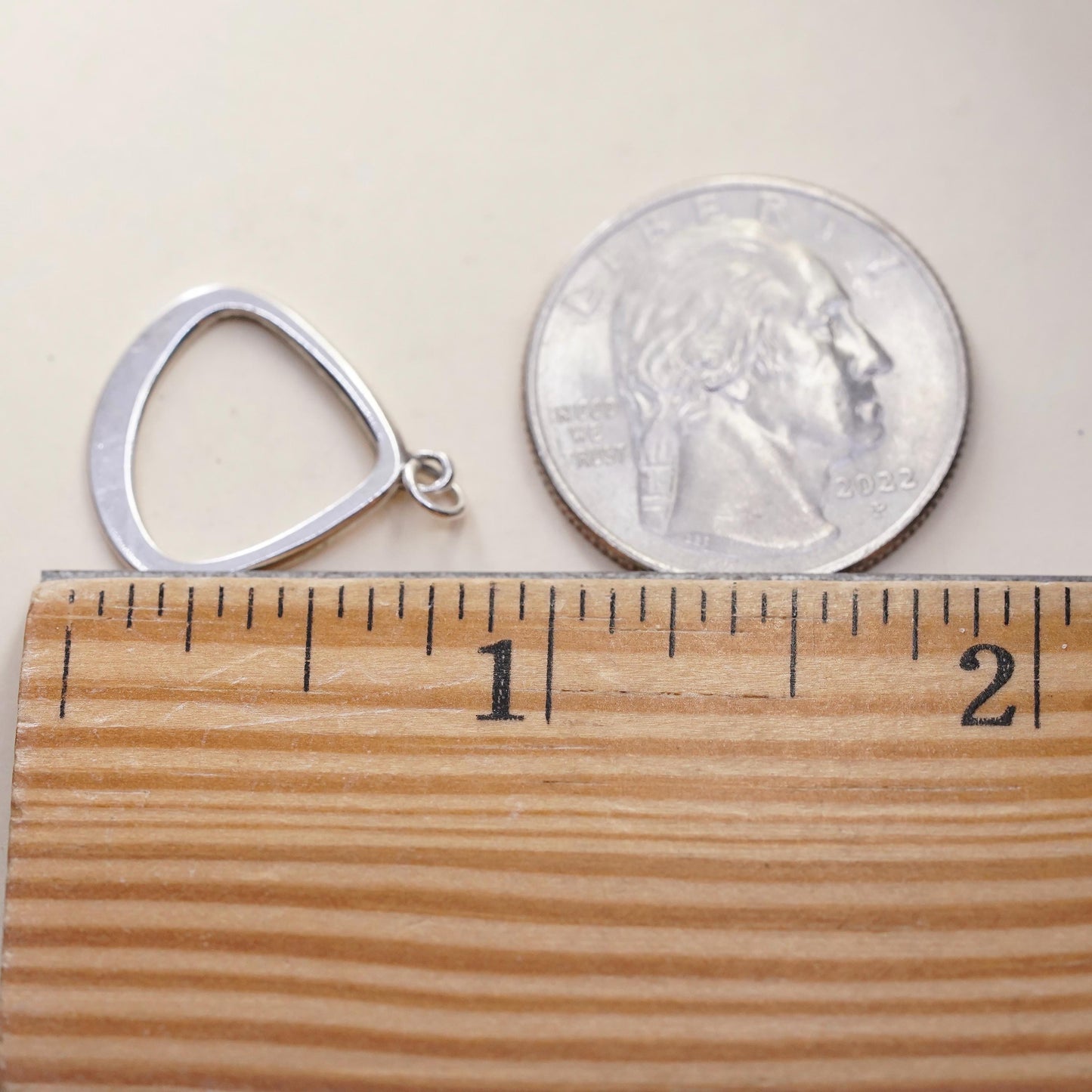 Vintage sterling silver handmade pendant, 925 teardrop charm