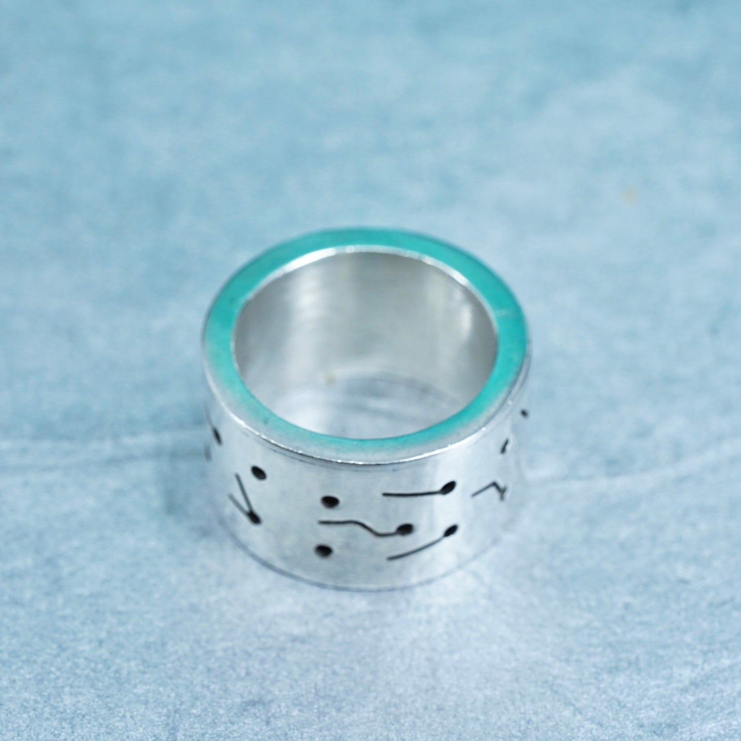 Size 7.5, southwestern Sterling 925 silver wedding ring star shooting star band