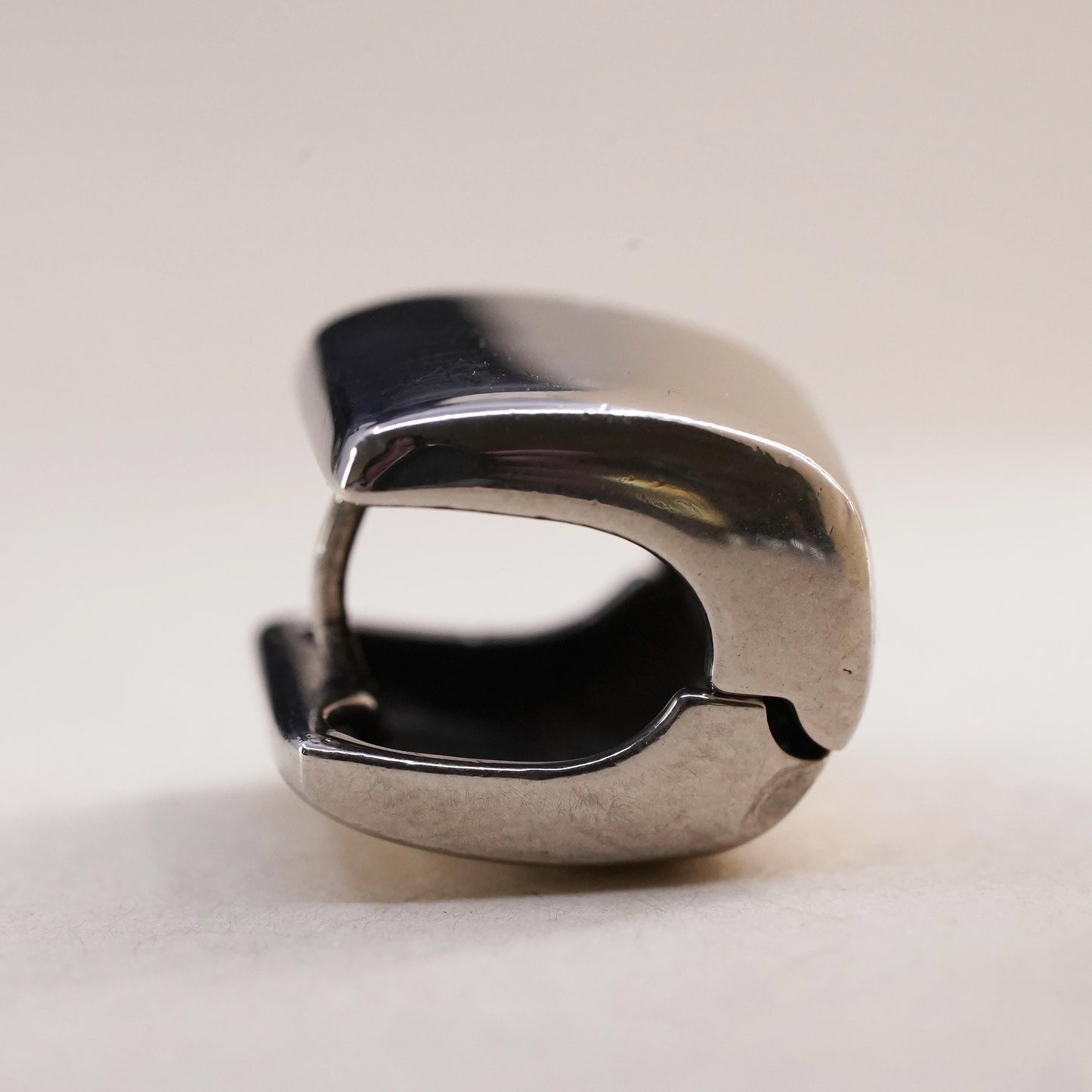 0.5”, Vintage sterling silver single earring, 925 huggie hoop
