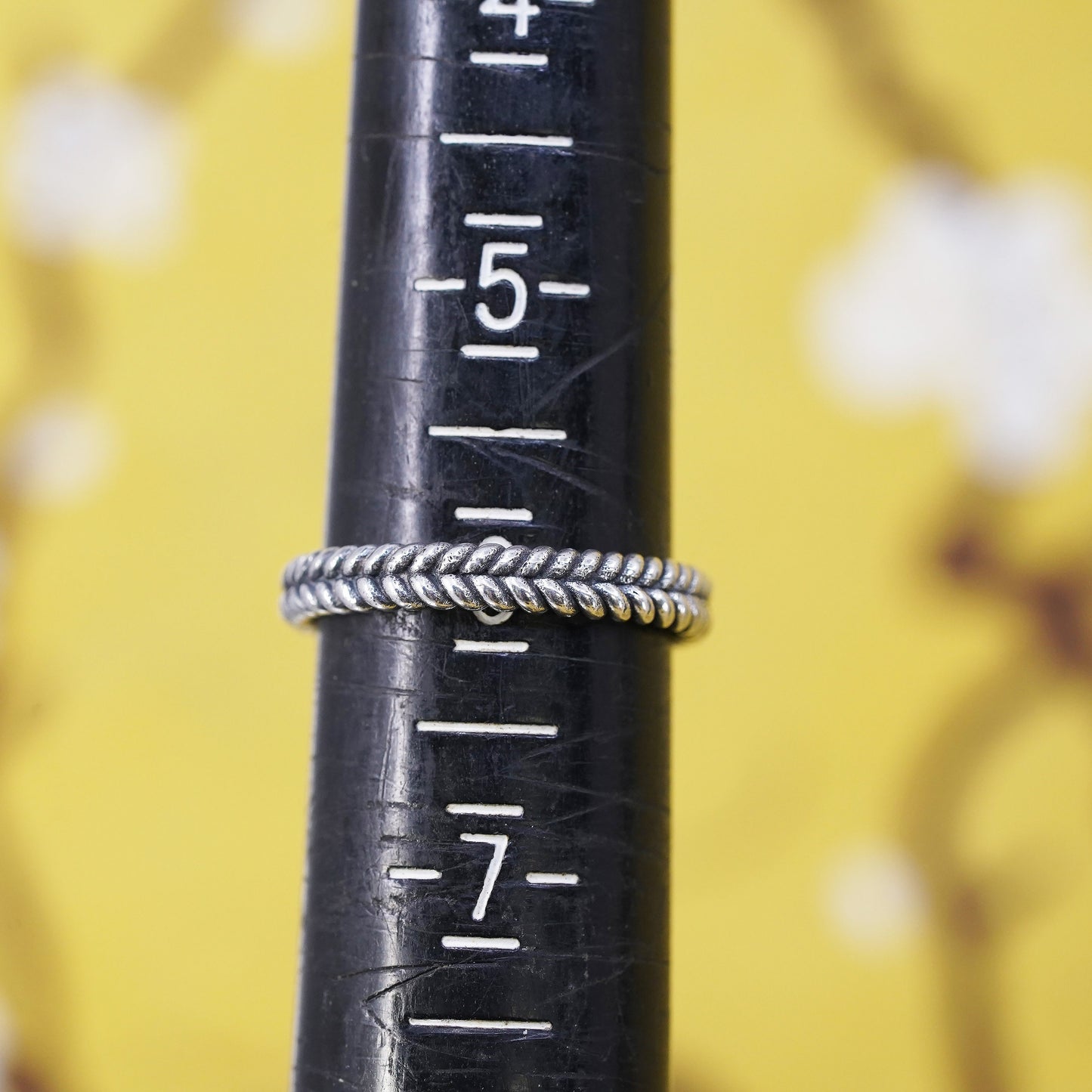 Size 6, vintage Sterling silver handmade ring, Mexican 925 cable band