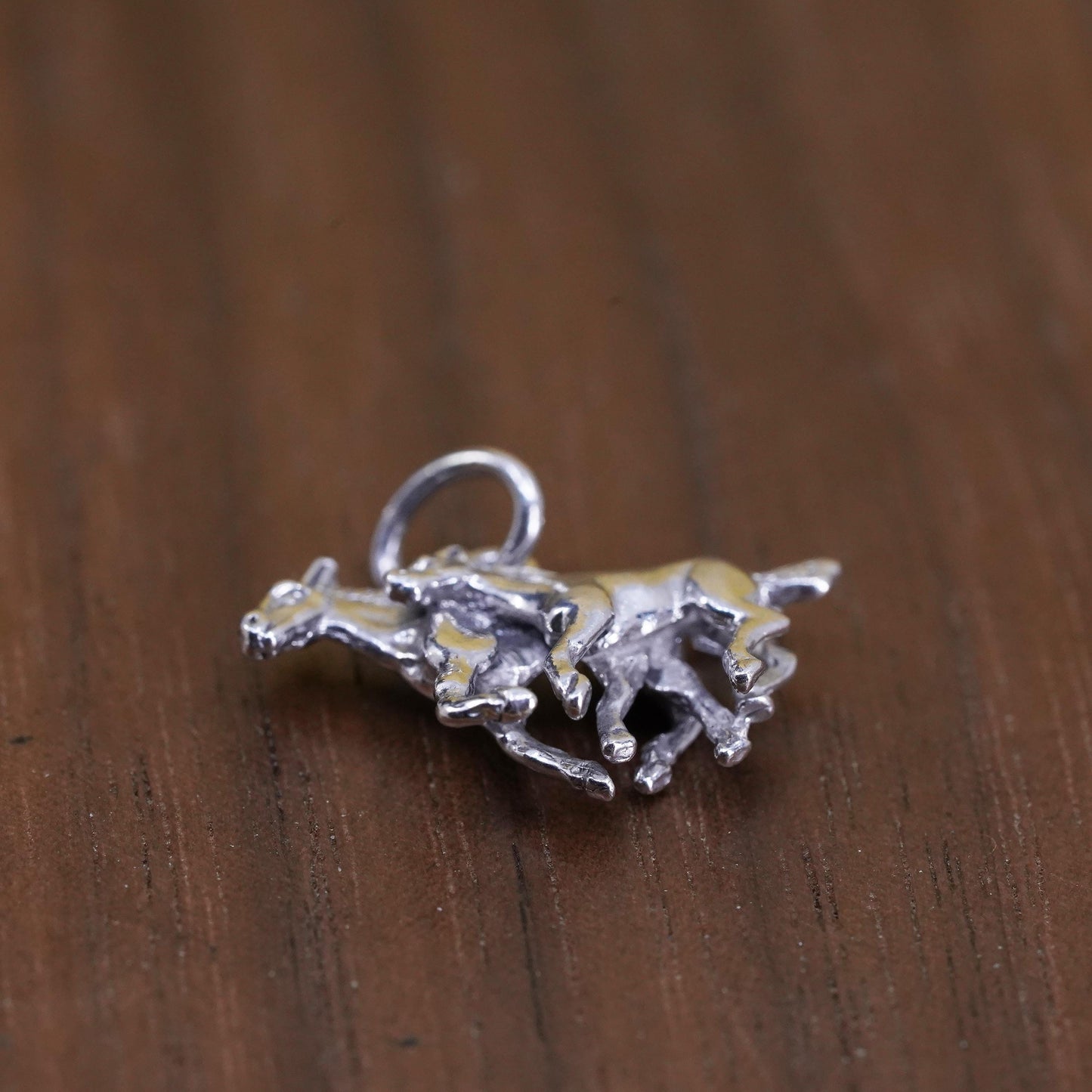 Vintage Sterling silver handmade charm, 925 mother horse pony pendant
