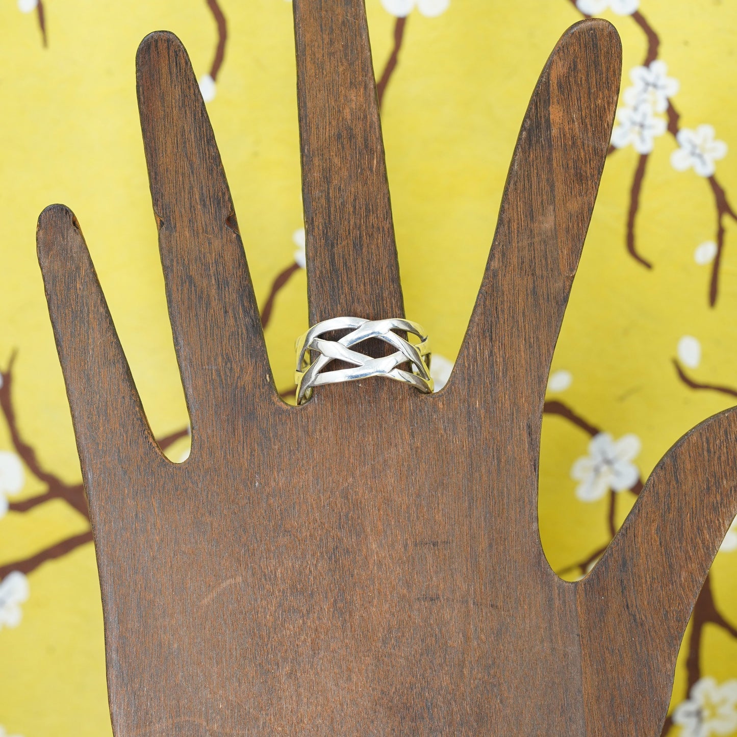 Size 11.5, vintage Sterling silver handmade ring, Modern 925 wavy band
