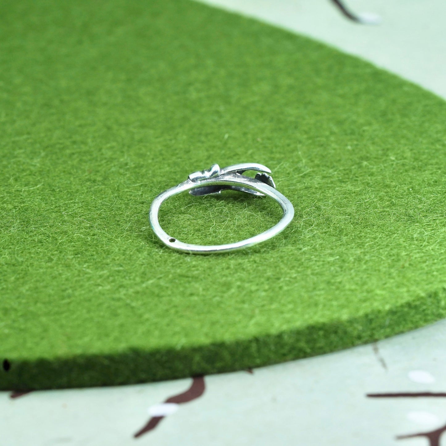 Size 8.25, vintage Sterling silver handmade ring, 925 hand stackable band
