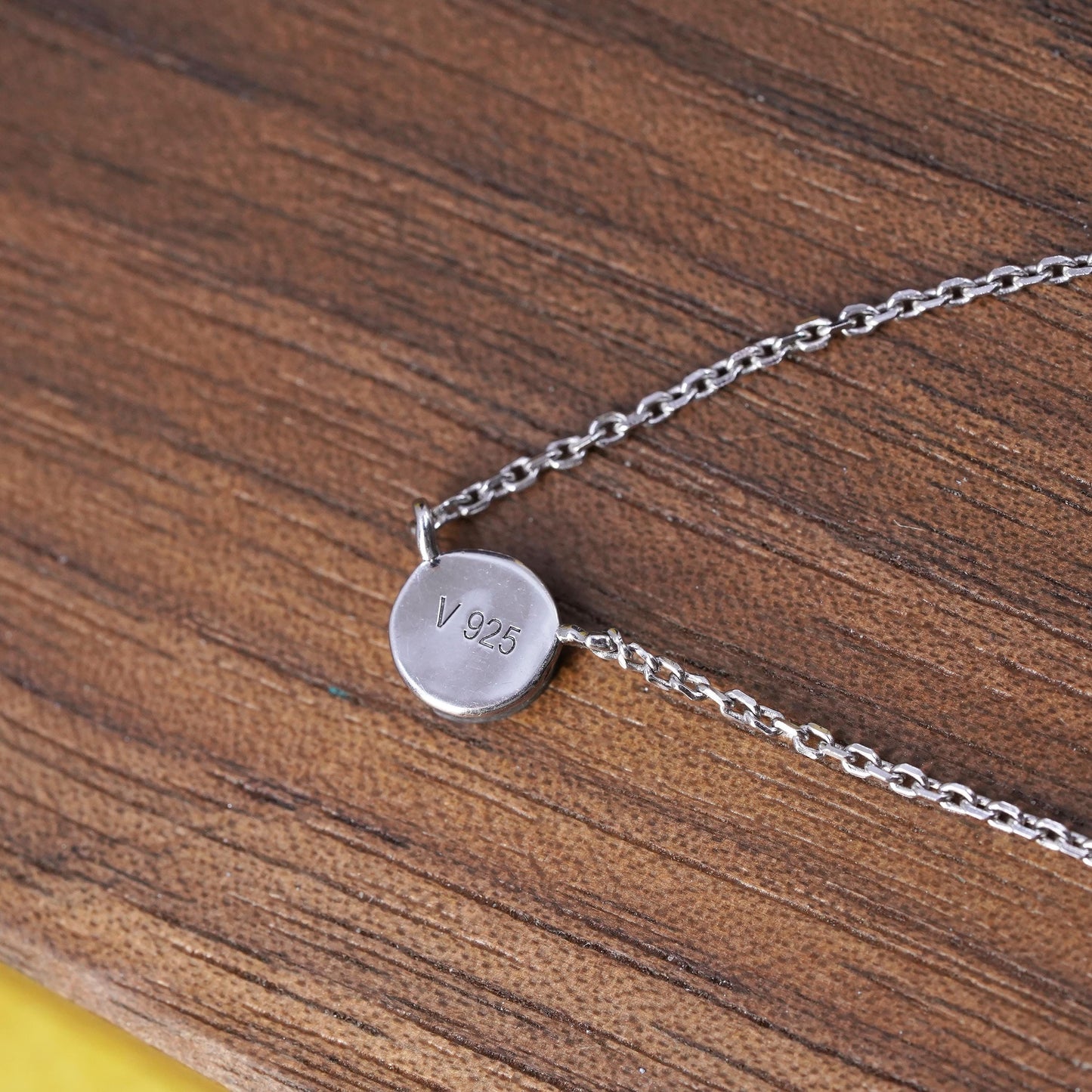 16+2" 1mm, vintage sterling 925 Silver circle chain necklace circle pendant