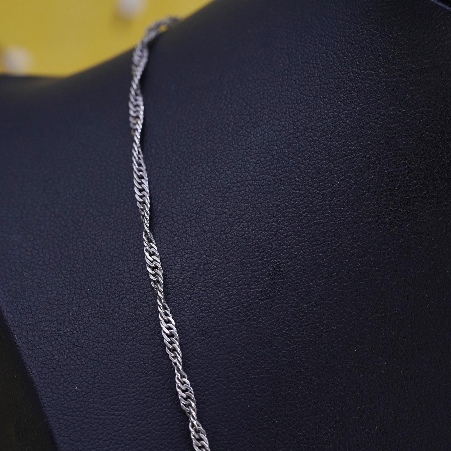 18”, 2mm, vintage Sterling silver necklace, 925 twisted curb chain