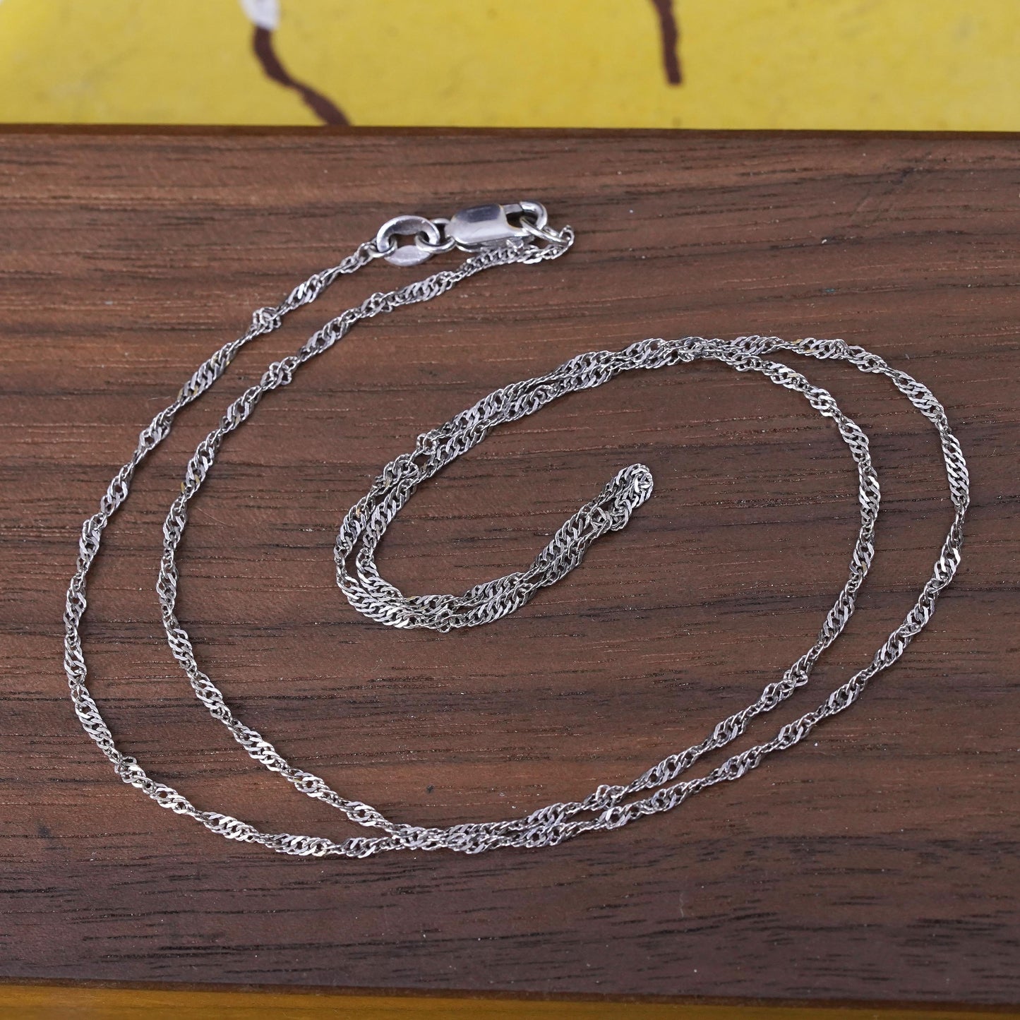 18”, 2mm, vintage Sterling silver necklace, 925 twisted curb chain