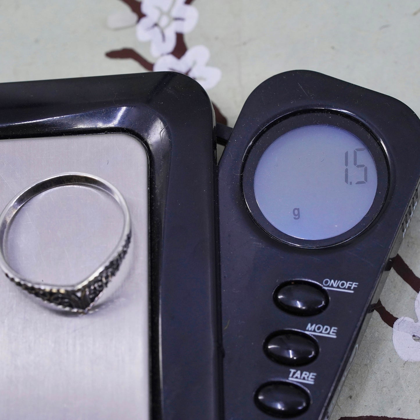 Size 9.5, vintage sterling silver handmade ring, 925 band with filigree details