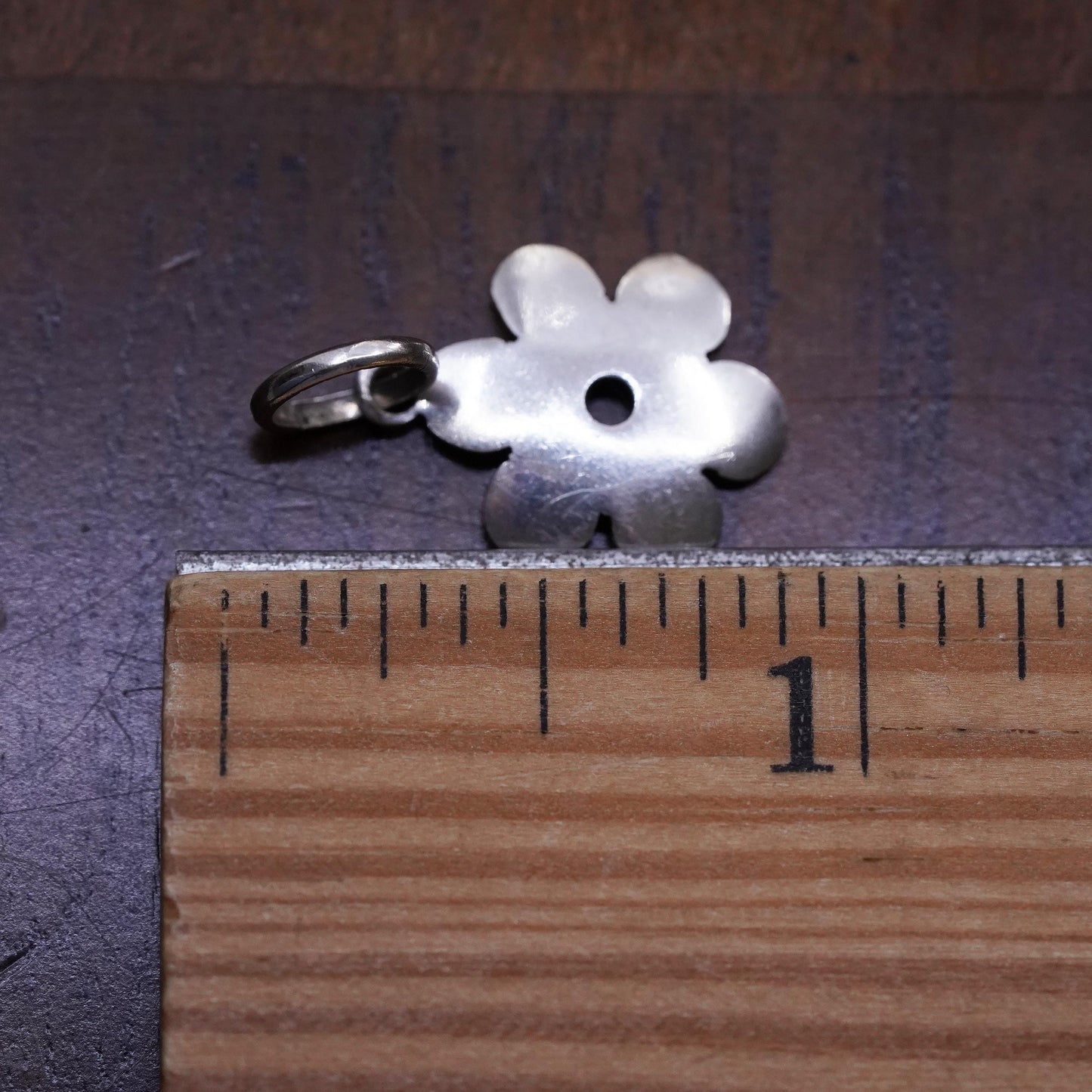 Vintage Sterling silver handmade pendant, 925 silver flower