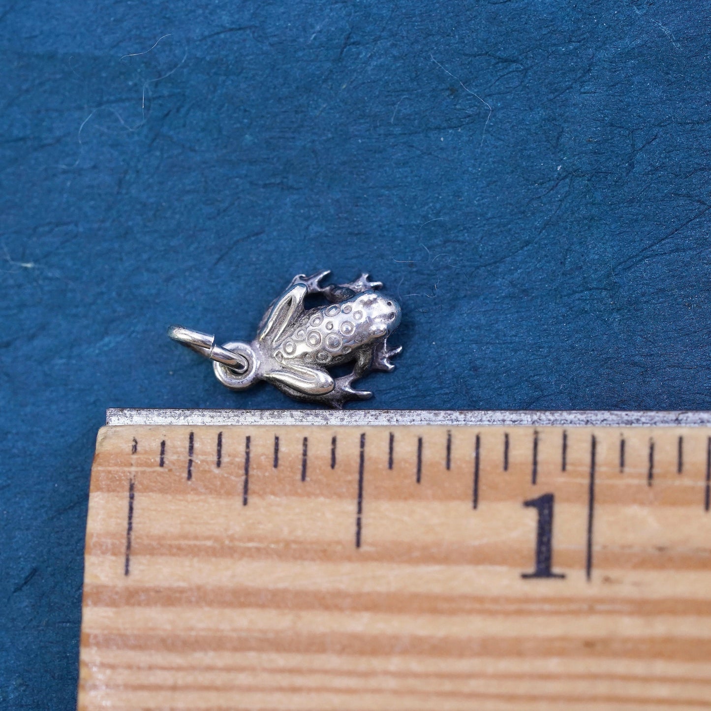 Vintage Sterling silver handmade pendant, 925 frog charm