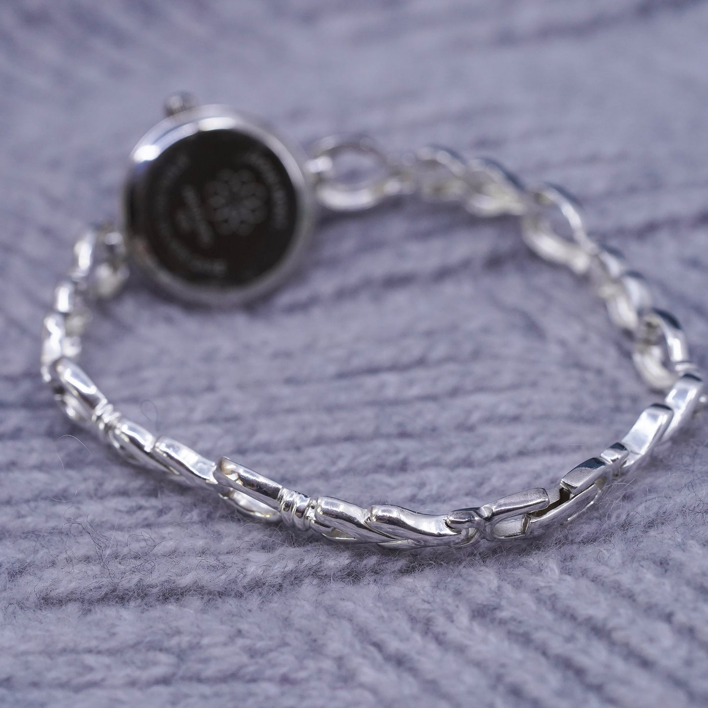 7”, Sterling Silver 925 Watch Argento Brand Round Face Silver not Working