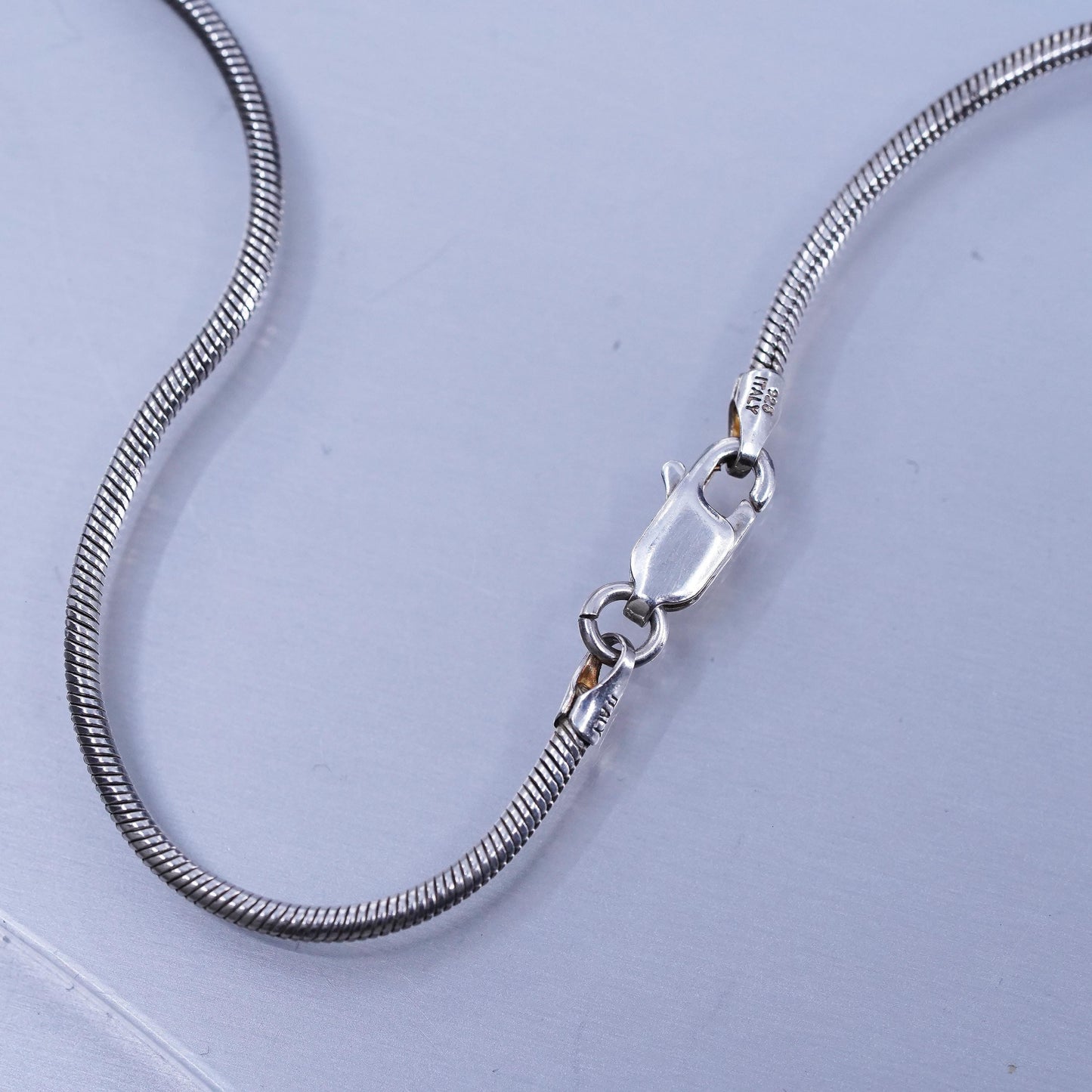 22” 1.6mm, vintage Italian Sterling 925 silver snake chain necklace
