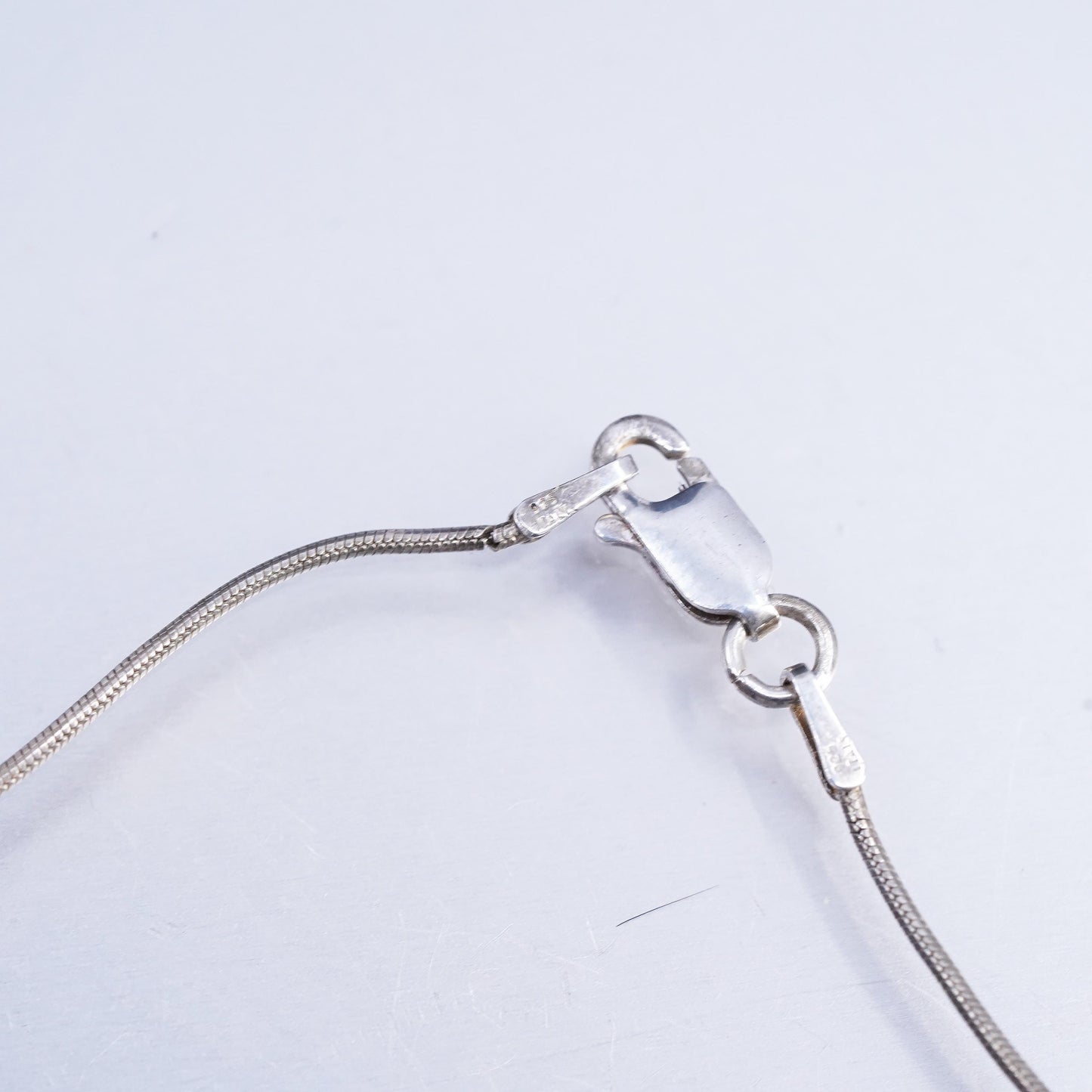 20” 1mm, vintage Italy Sterling 925 silver snake chain necklace