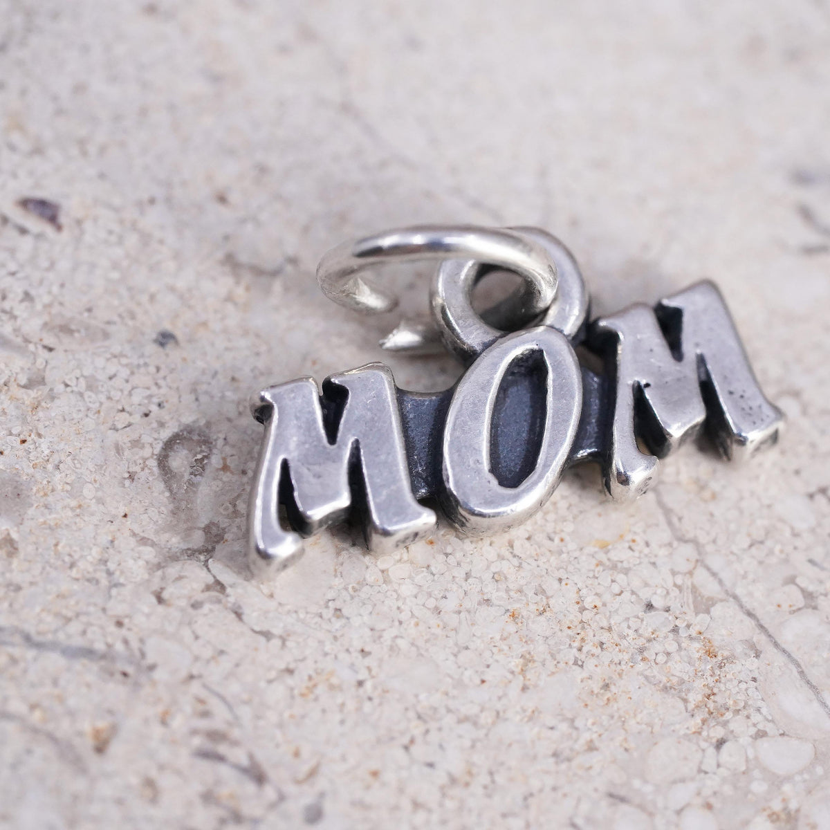 Vintage SJC Sterling silver handmade pendant, 925 mom charm, motherhood