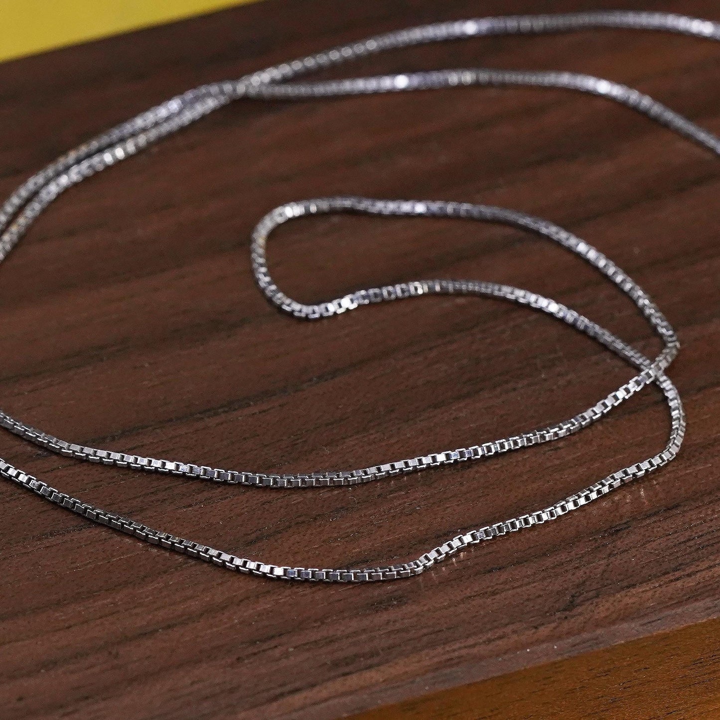 24", 1mm, vintage Italian Sterling silver box chain, Italy 925 necklace