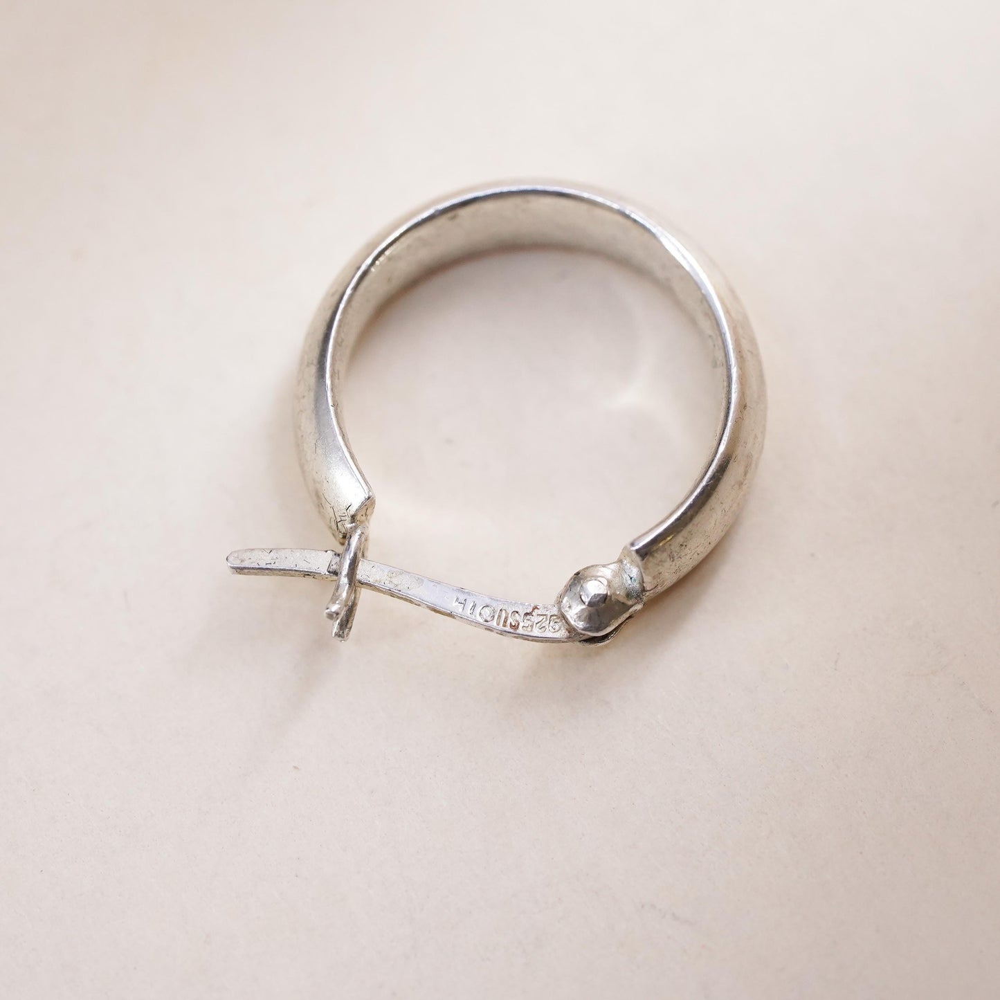 0.75", Vintage sterling silver single earring, fashion primitive hoop