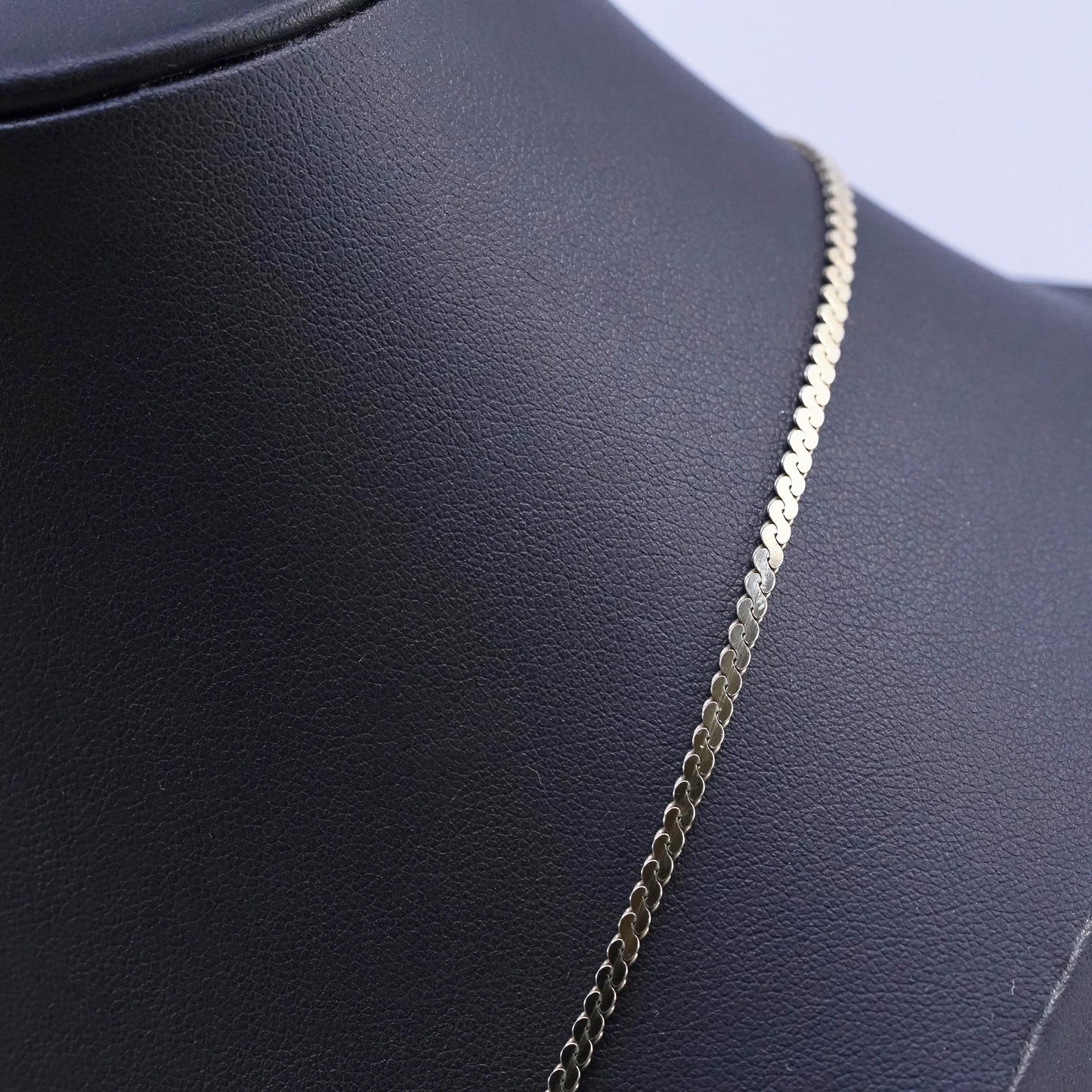 18”, VTG vermeil gold over Sterling silver handmade necklace, 925 s link chain
