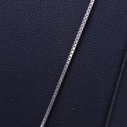 24", Vintage Italian sterling silver box chain, made in Italy silver necklace