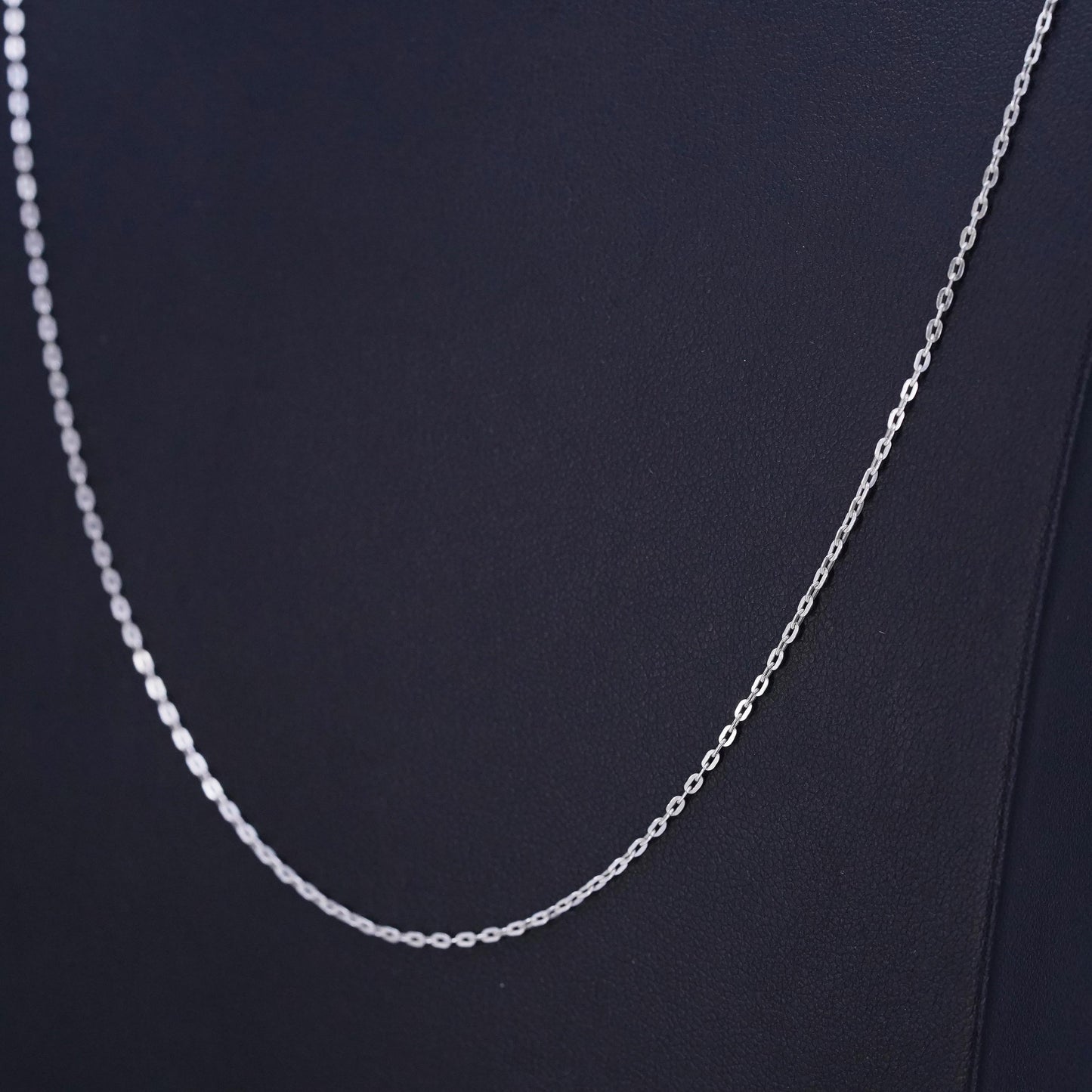 24” 1mm, vintage Sterling 925 silver elongated chain necklace