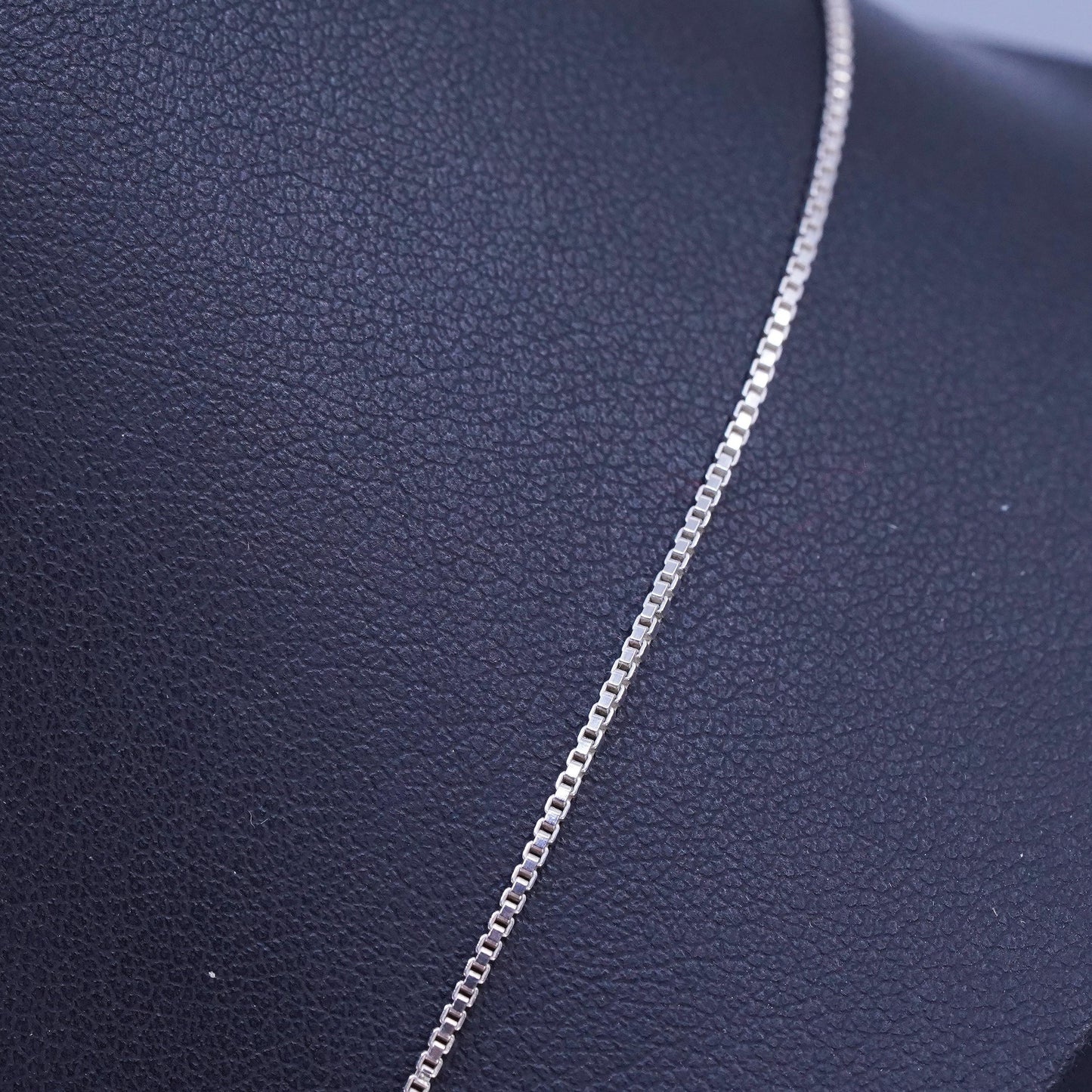 18" 1mm, vintage Italian 925 silver box chain necklace