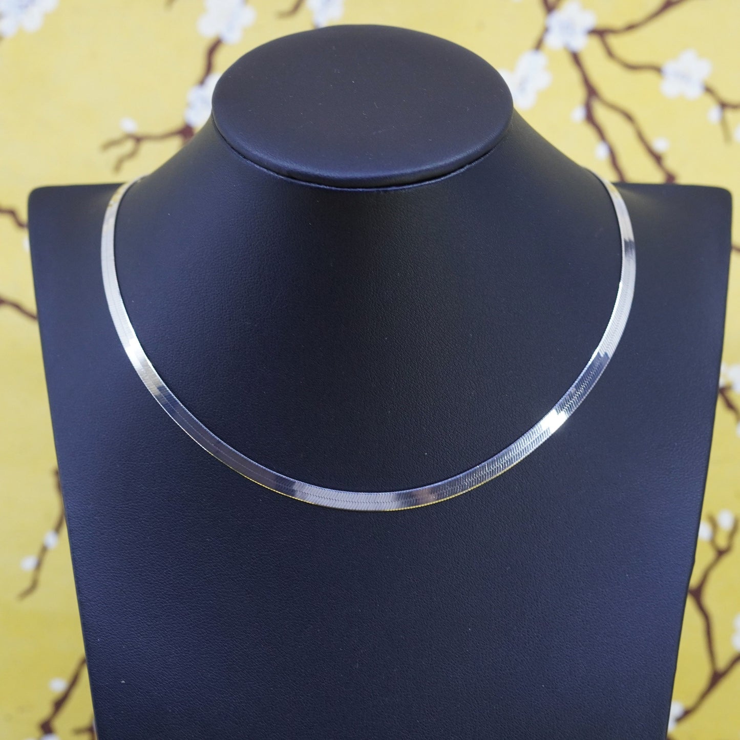 18” 5mm, vintage Sterling silver necklace, Italy 925 herringbone chain