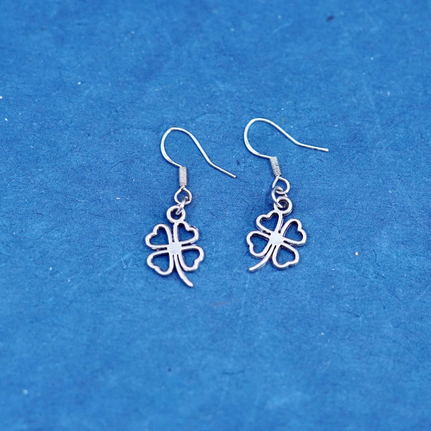 Vintage Sterling silver handmade earrings, Irish 925 lucky clover