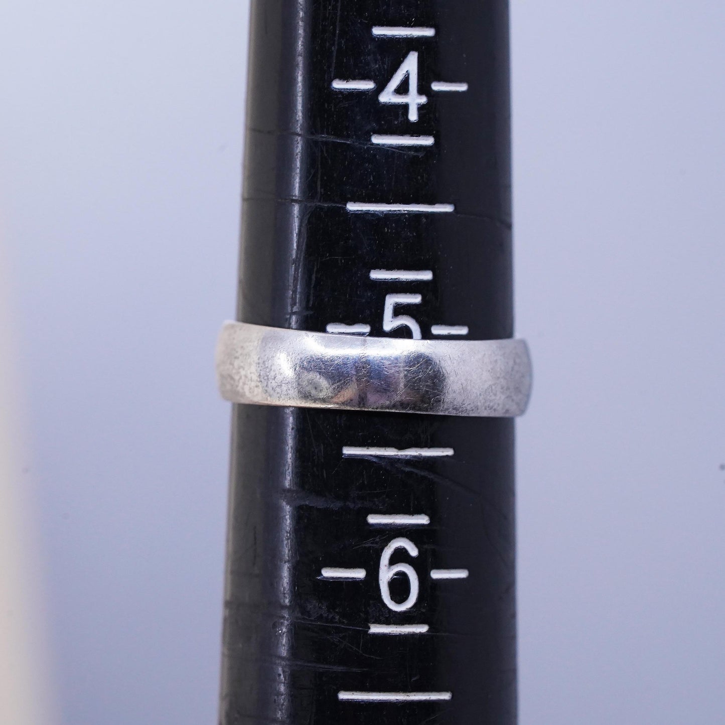 Size 5, Vintage Mexican sterling silver handmade ring, 925 band, wedding band