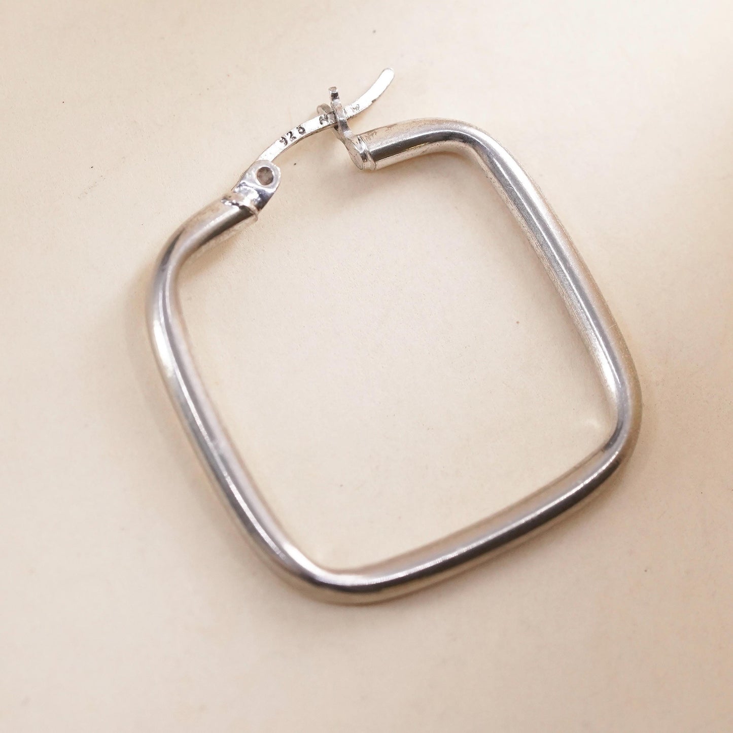 1", Vintage sterling silver single earring, fashion minimalist primitive hoop