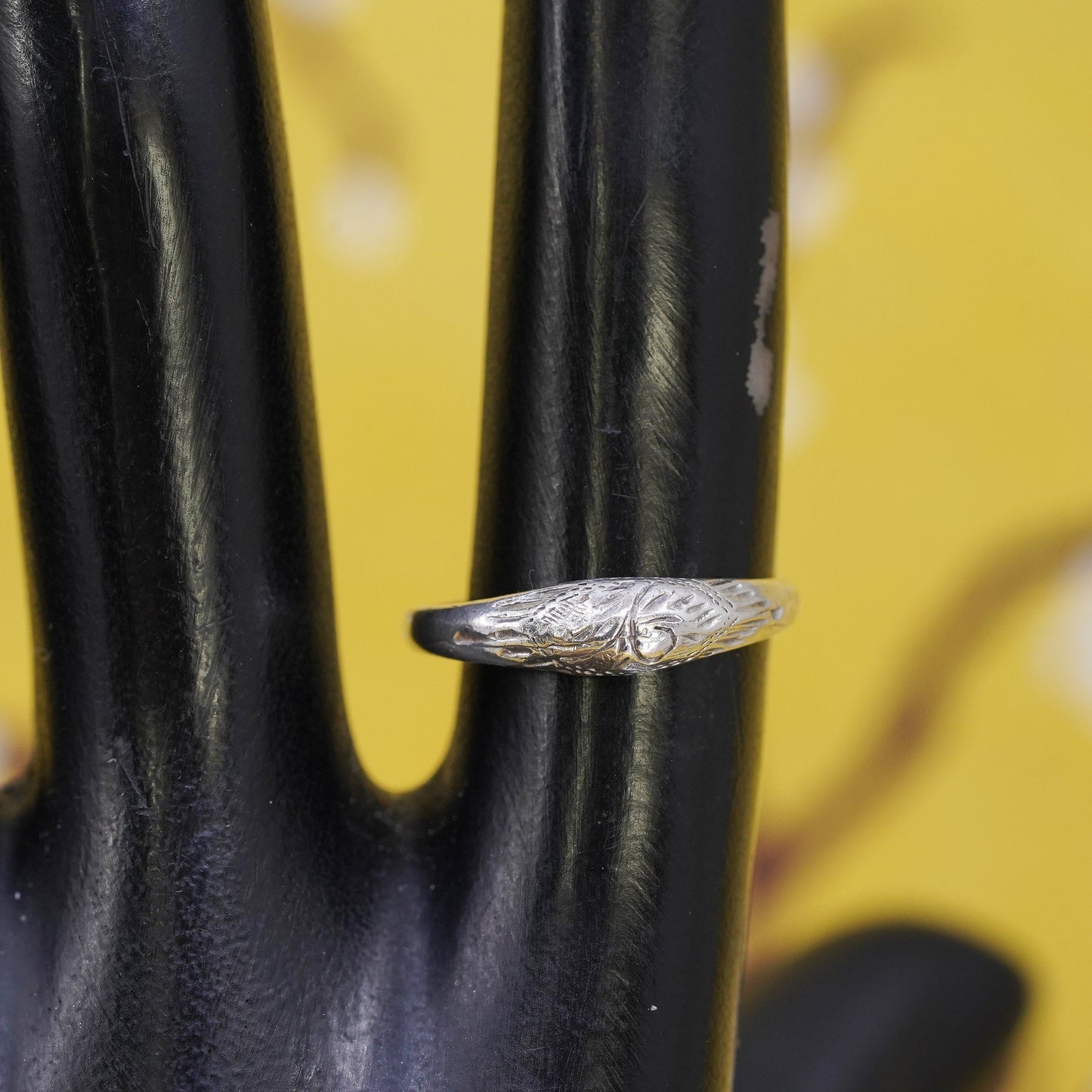 Size 5.5, Vintage Sterling silver stackable ring, 925 stackable textured band