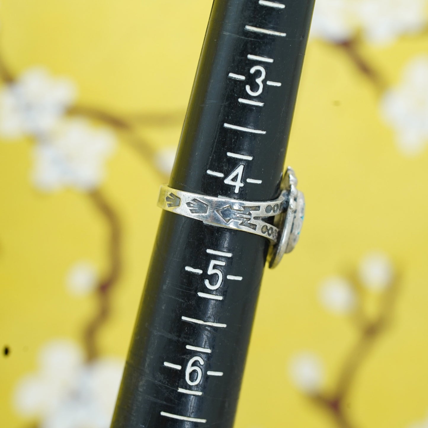 Size 4.25, Native American bell trading post Sterling silver ring, jewelry