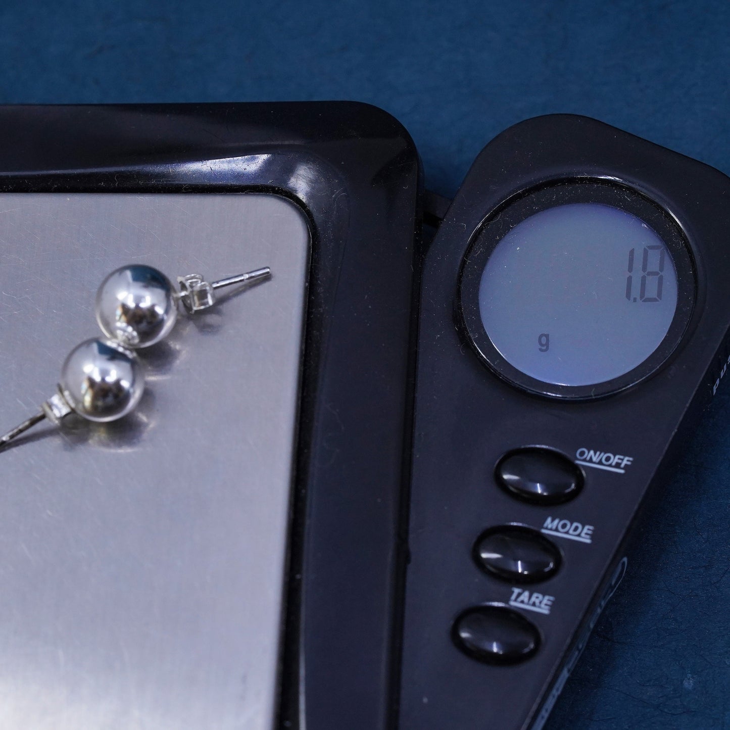 8mm, Vintage sterling silver handmade earrings, 925 studs