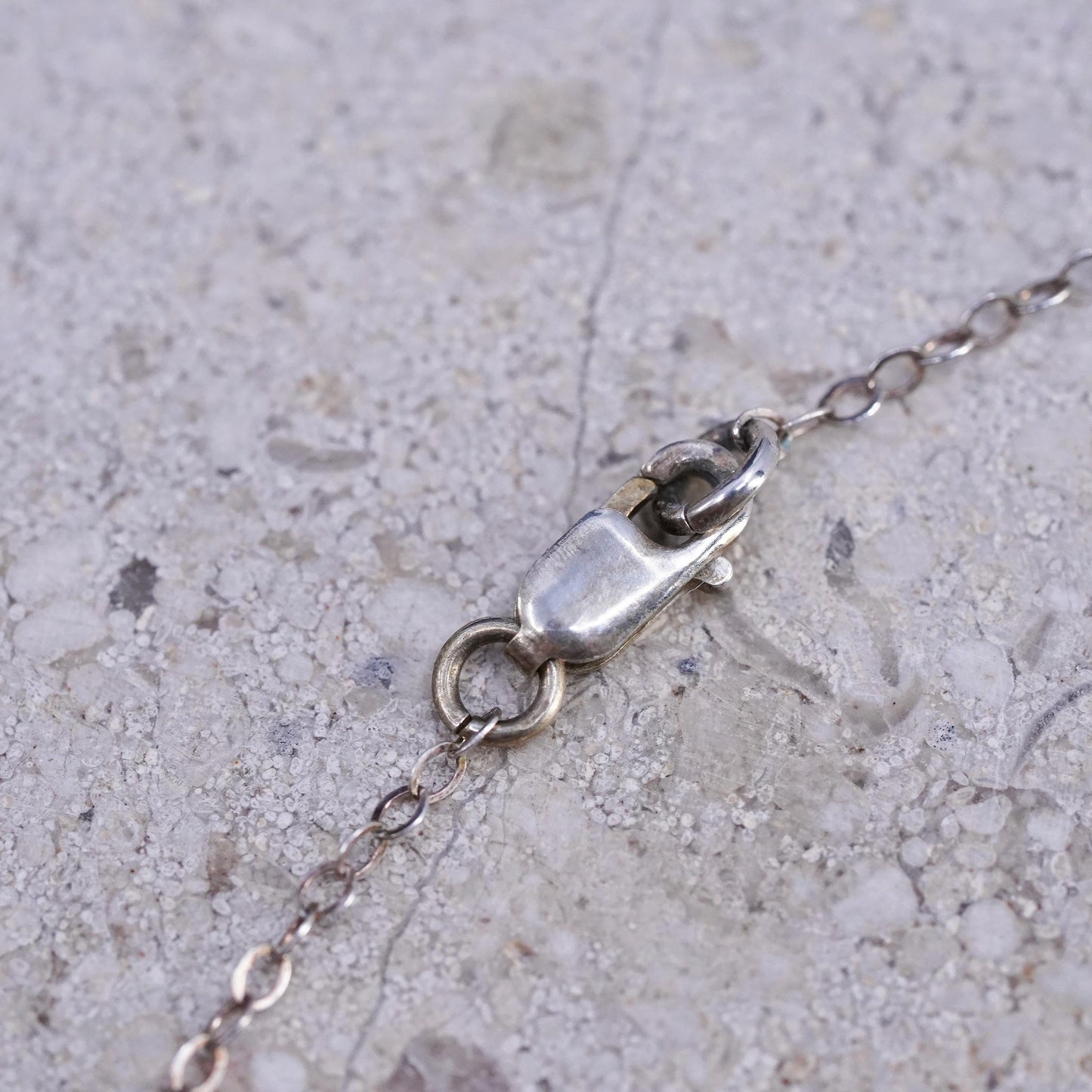 16", Sterling silver necklace, 925 flatten circle chain tag embossed 10.19.19