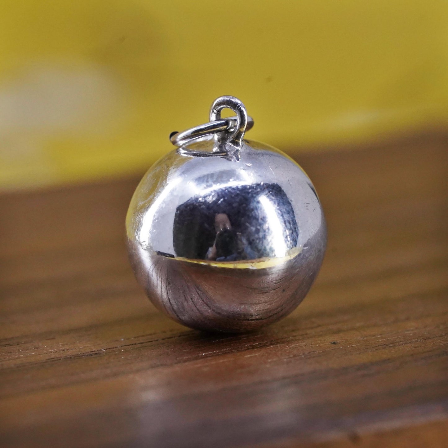 Vintage Sterling silver handmade ball charm, 925 bead charm pendant
