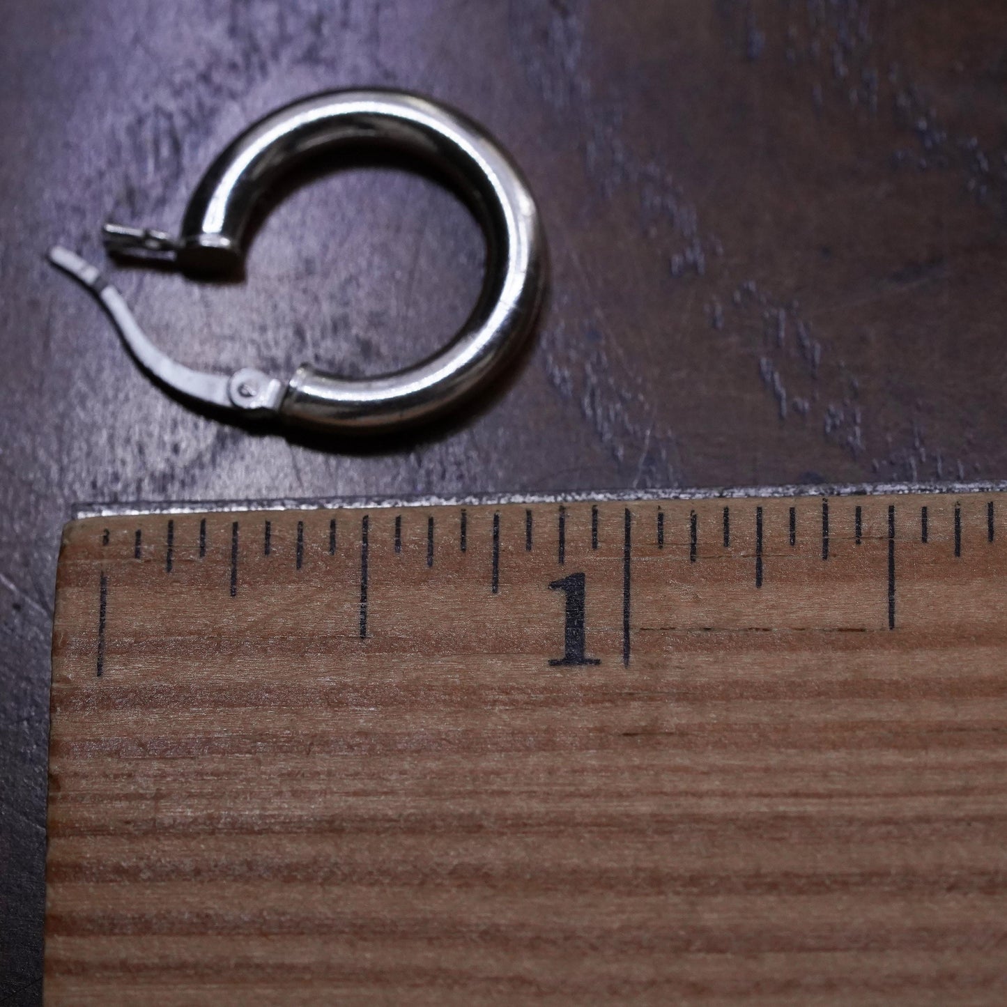 0.5", Vintage sterling silver loop single earring, fashion primitive hoop