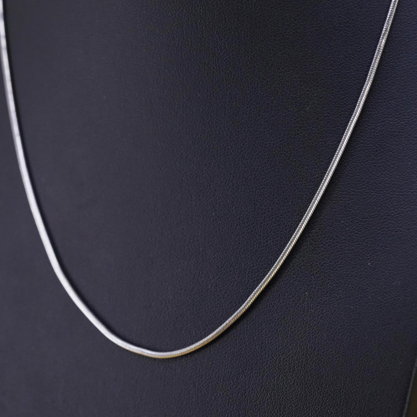 18" 1.6mm, vintage Sterling silver necklace, Italian 925 snake chain
