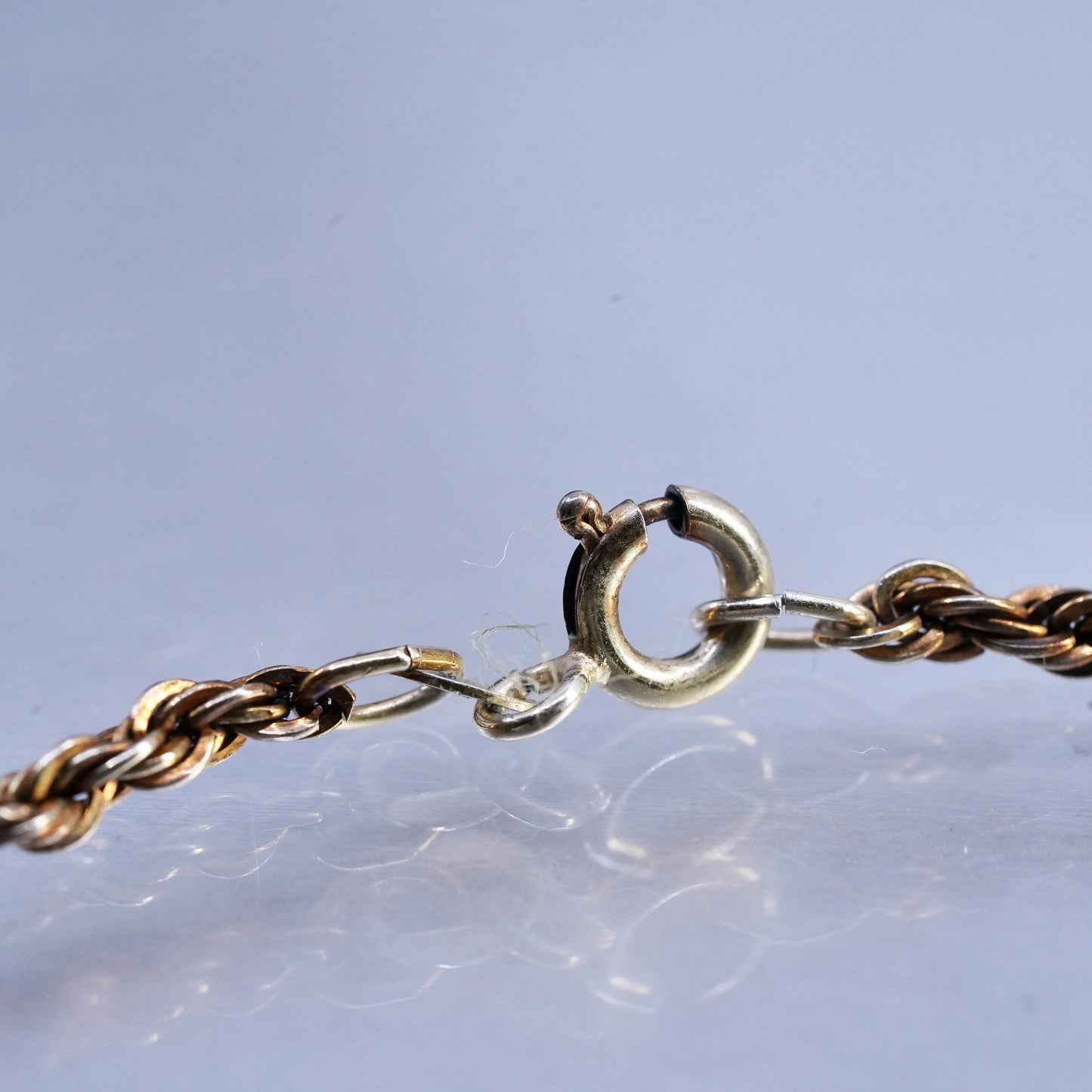 18" USA Danecraft vermeil gold over Sterling 925 silver rope chain necklace