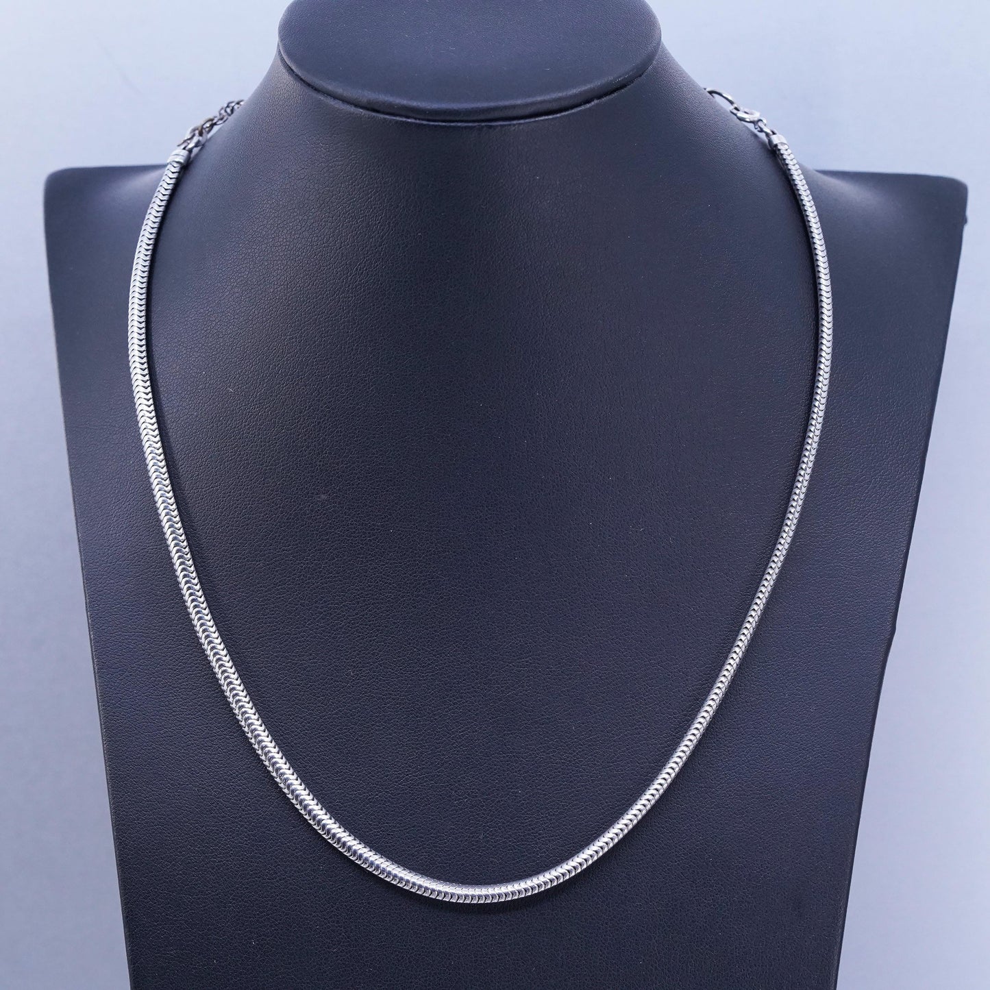 18” 4mm, Vintage Thick Sterling 925 Silver Snake chain Necklace