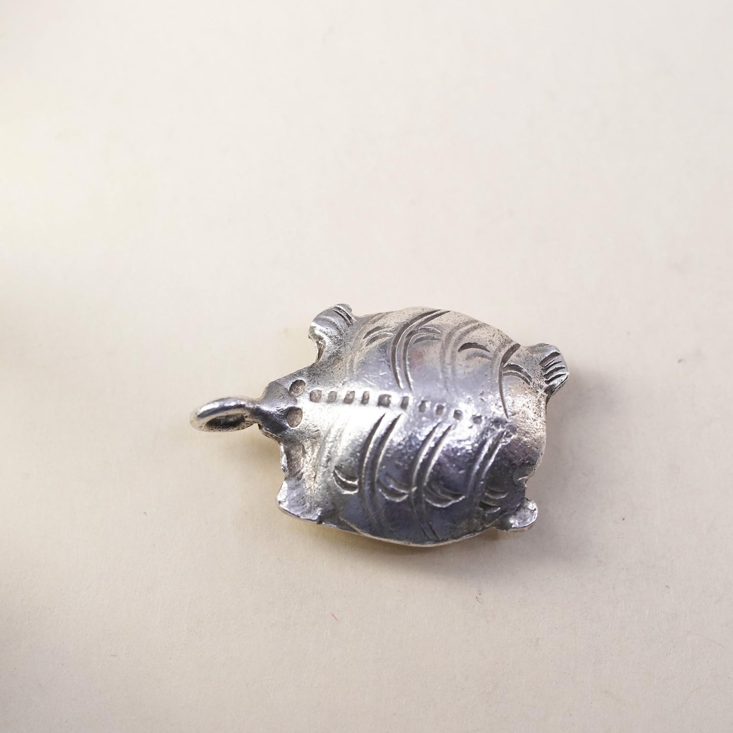 Vintage southwestern sterling silver handmade pendant, 925 turtle charm