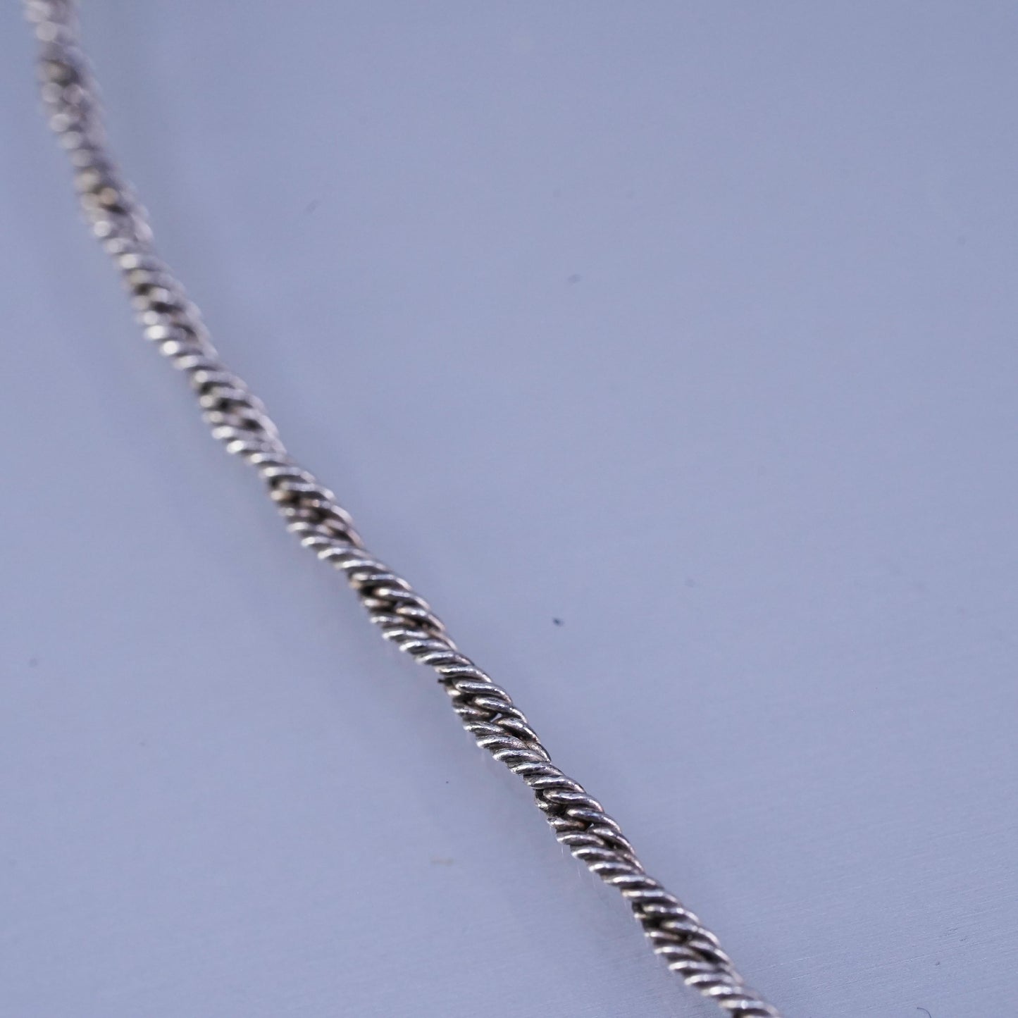 18” 2mm, vintage Italian Sterling 925 silver twisted snake chain necklace