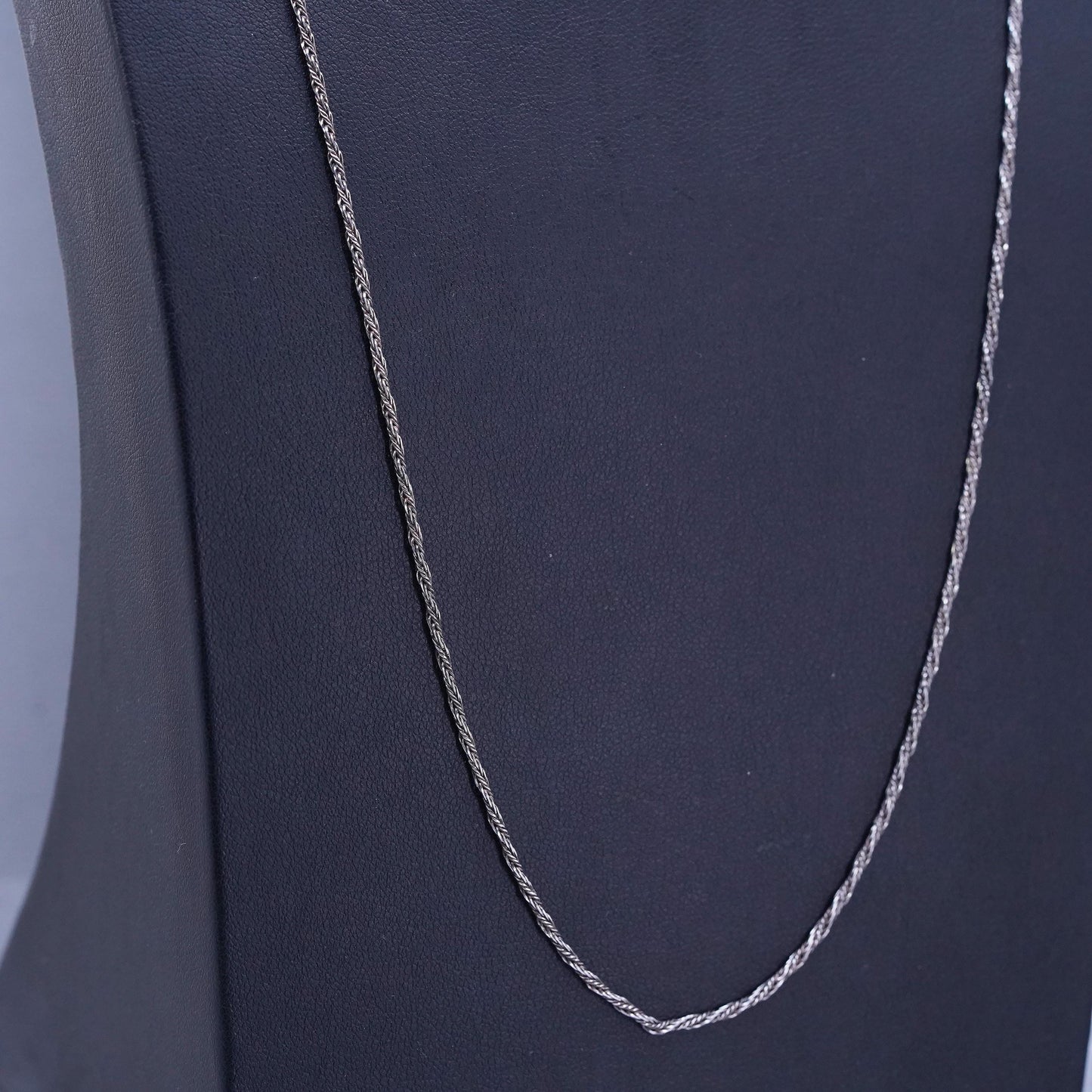 25” 2mm, vintage Sterling 925 silver handmade wheat chain necklace