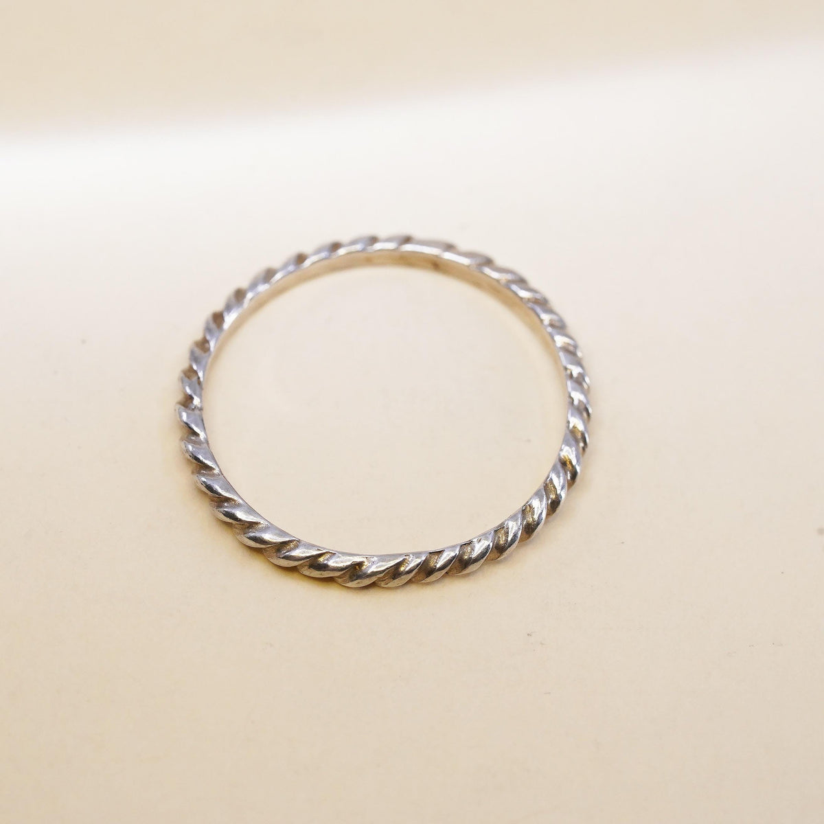 Size 8, Vintage Shube southwestern sterling silver ring, woven pattern 925 band