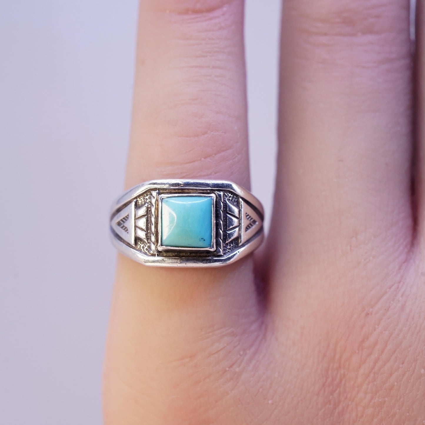 Size 6, Bell Trading Post Sterling 925 silver ring, Native American, turquoise