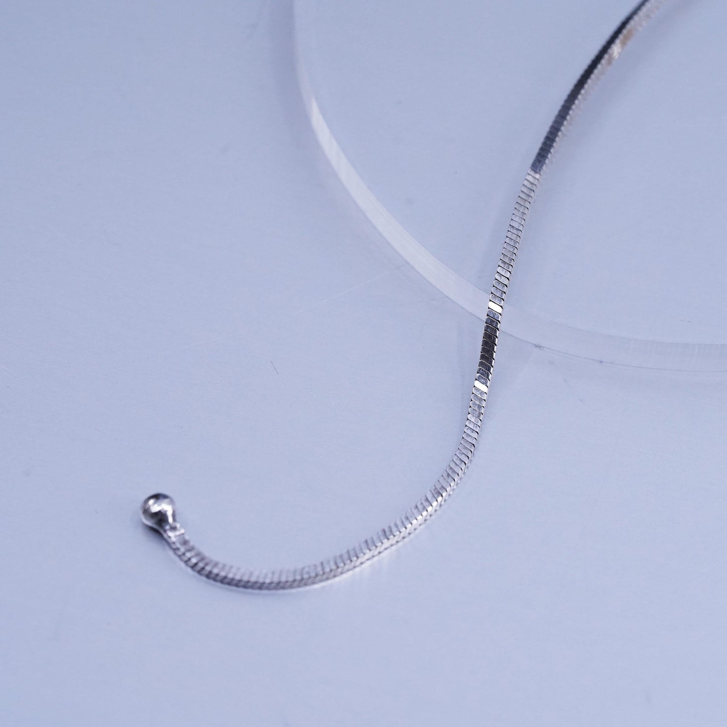 16” Italian Sterling 925 silver square snake chain necklace with 5” long drop