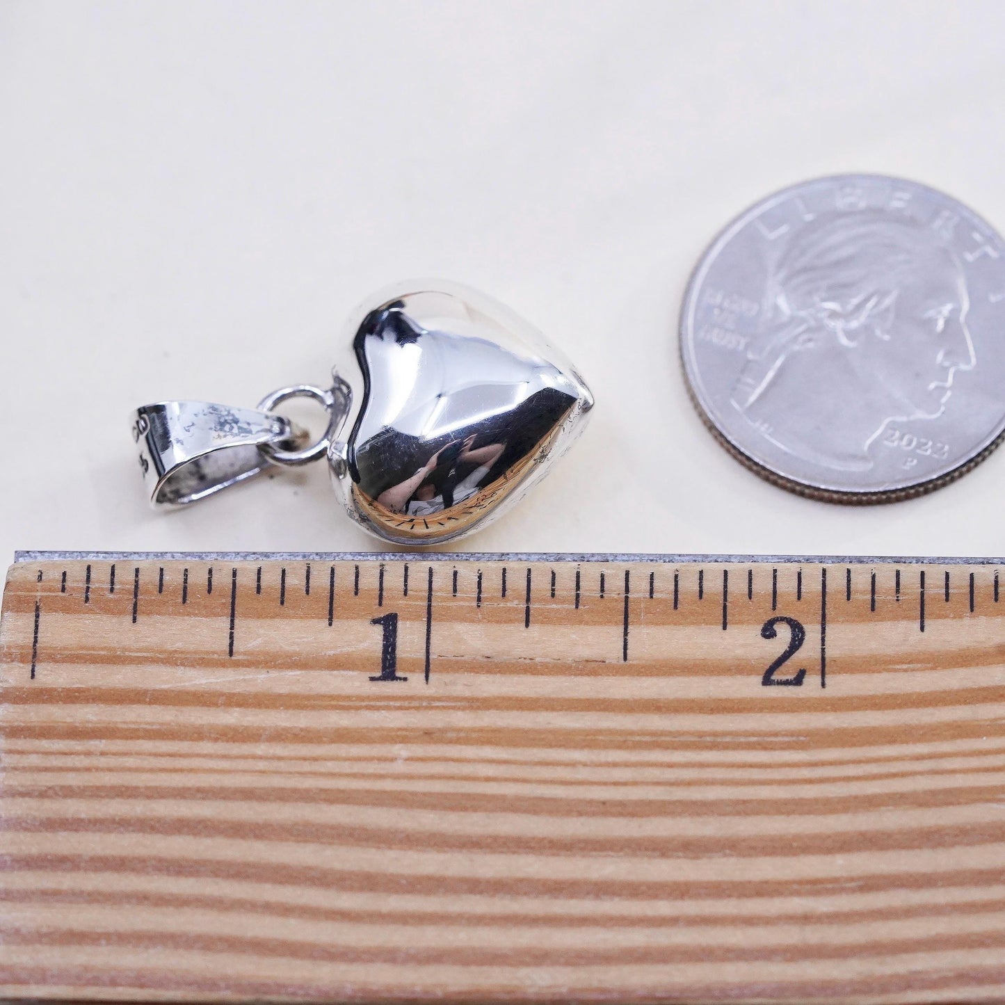 VTG Mexican Sterling silver high polished harmony ball, 925 heart bell, chime