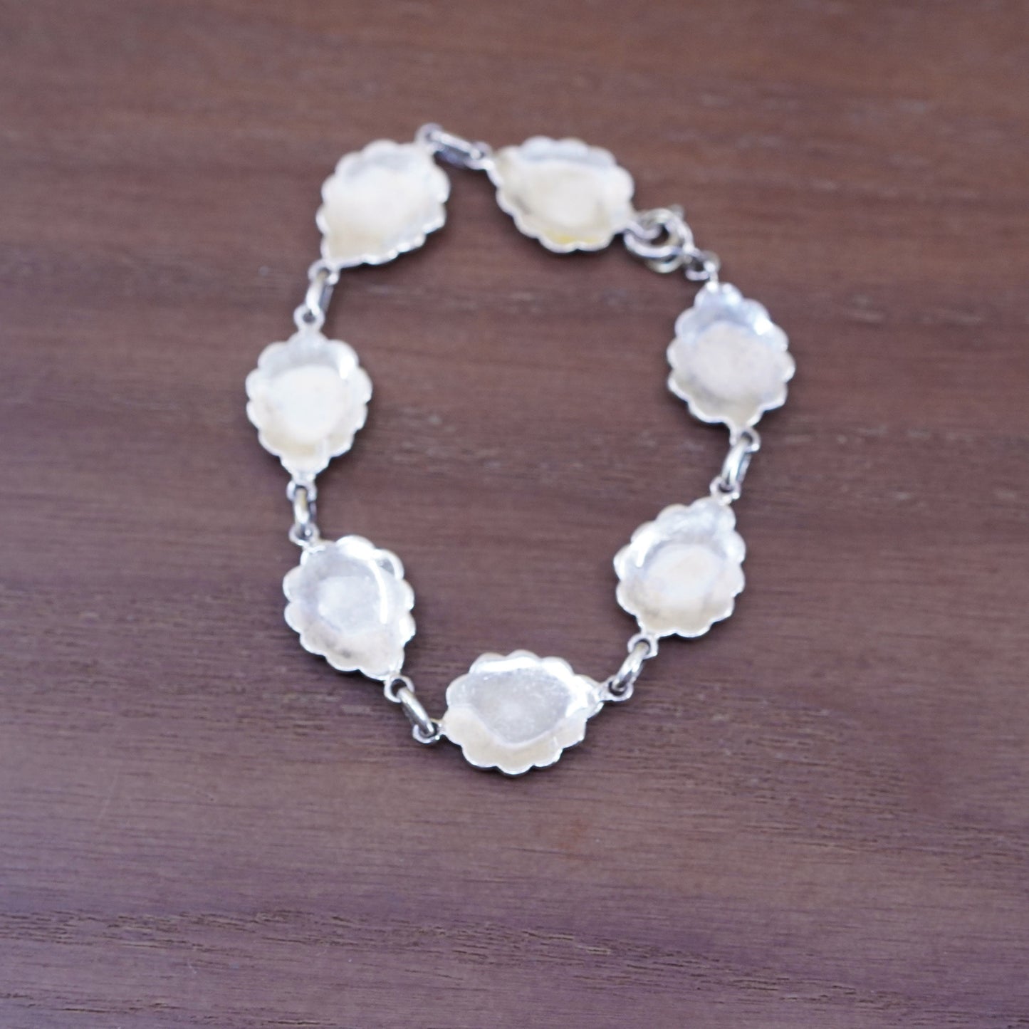 6”, Carolyn Pollack Sterling 925 silver teardrop bracelet lapis onyx carnelian
