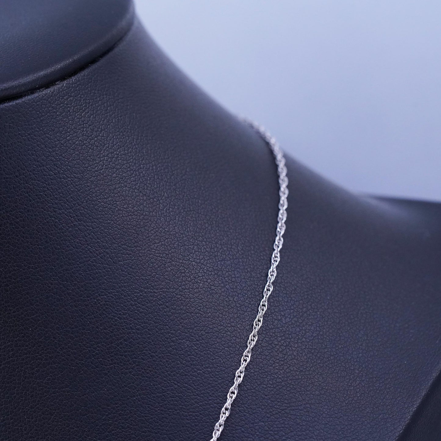 18” 2mm, vintage Italy Sterling 925 silver Singapore rope chain necklace