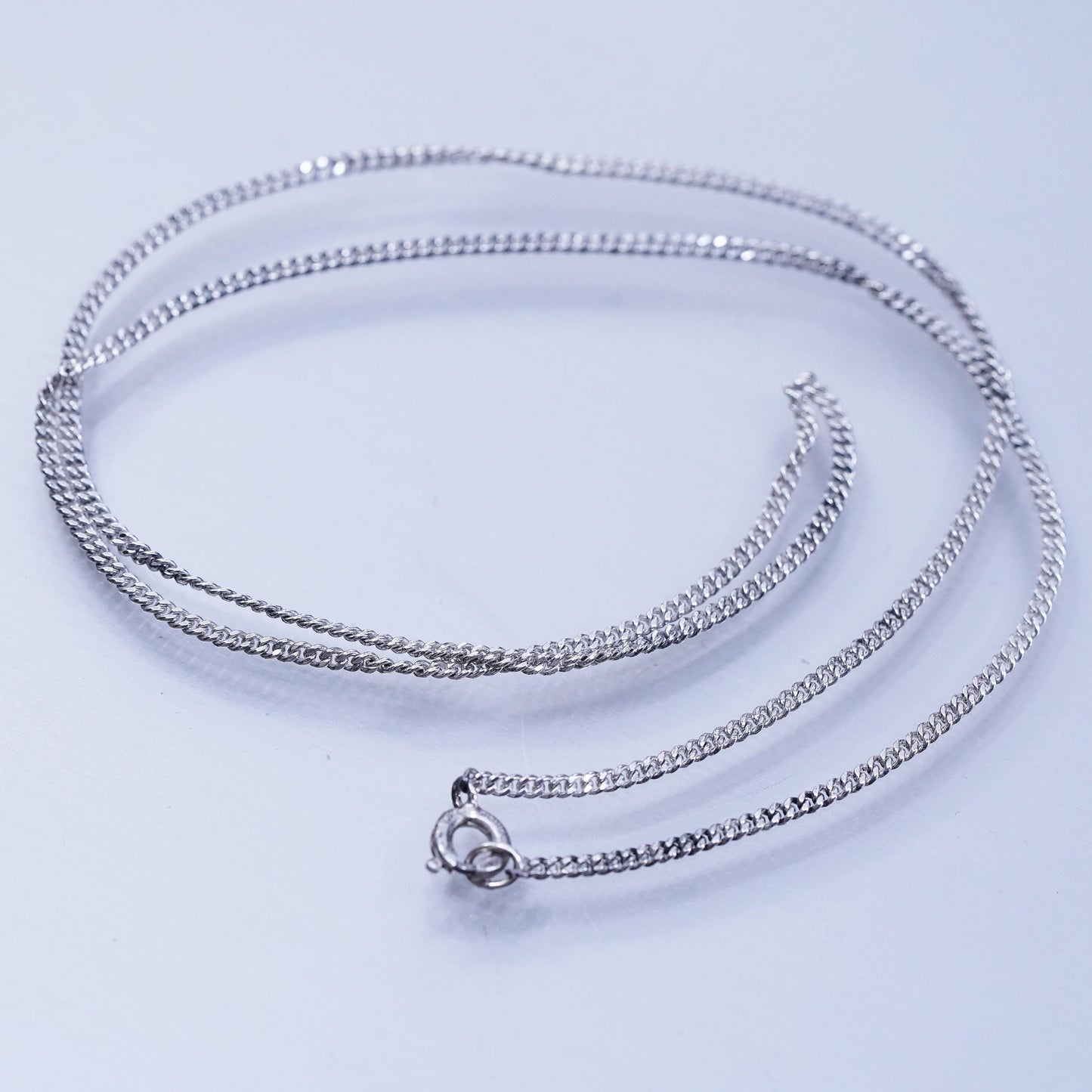 18” 2mm, vintage Italy Sterling 925 silver curb chain necklace