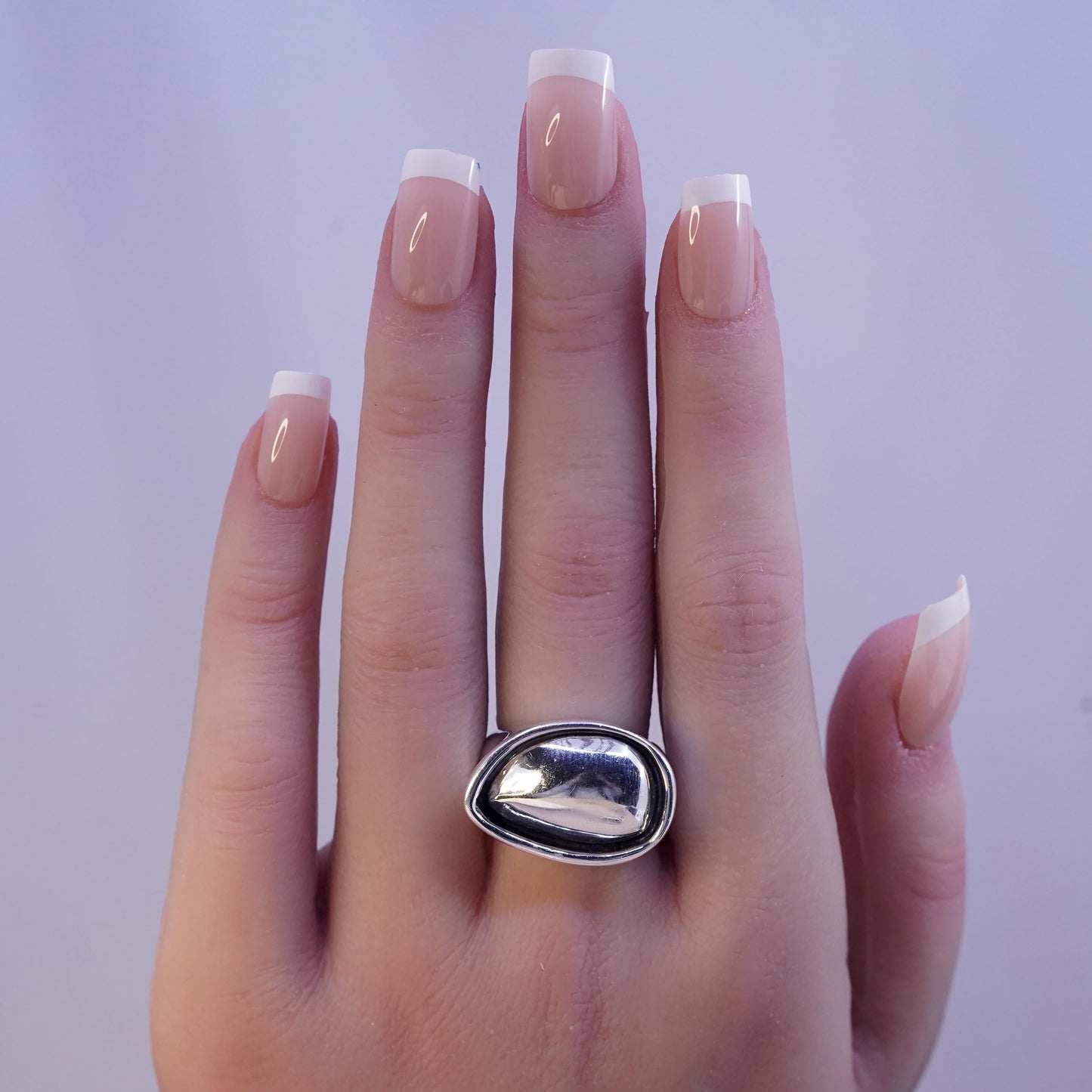 Size 7.5, Vintage Silpada Modernist Sterling 925 Silver Band Ring Retired